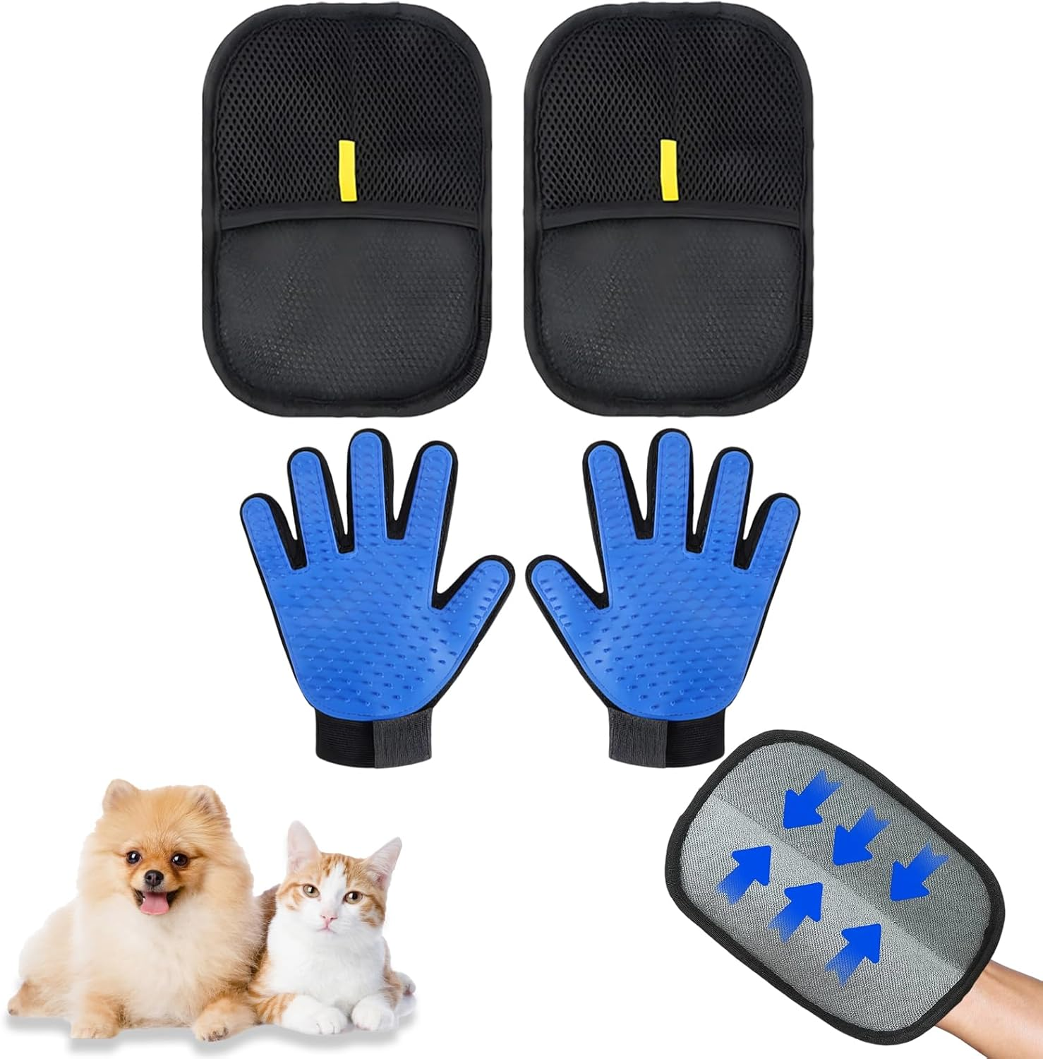 4PCS Pet Hair Remover Glove, Electrostatic Pet Hair Remover, Pet Grooming Glove for Dog and Cat Hair Removal, Multi-Surface Cleaning for Furniture, Car Seats, Clothes image number 2