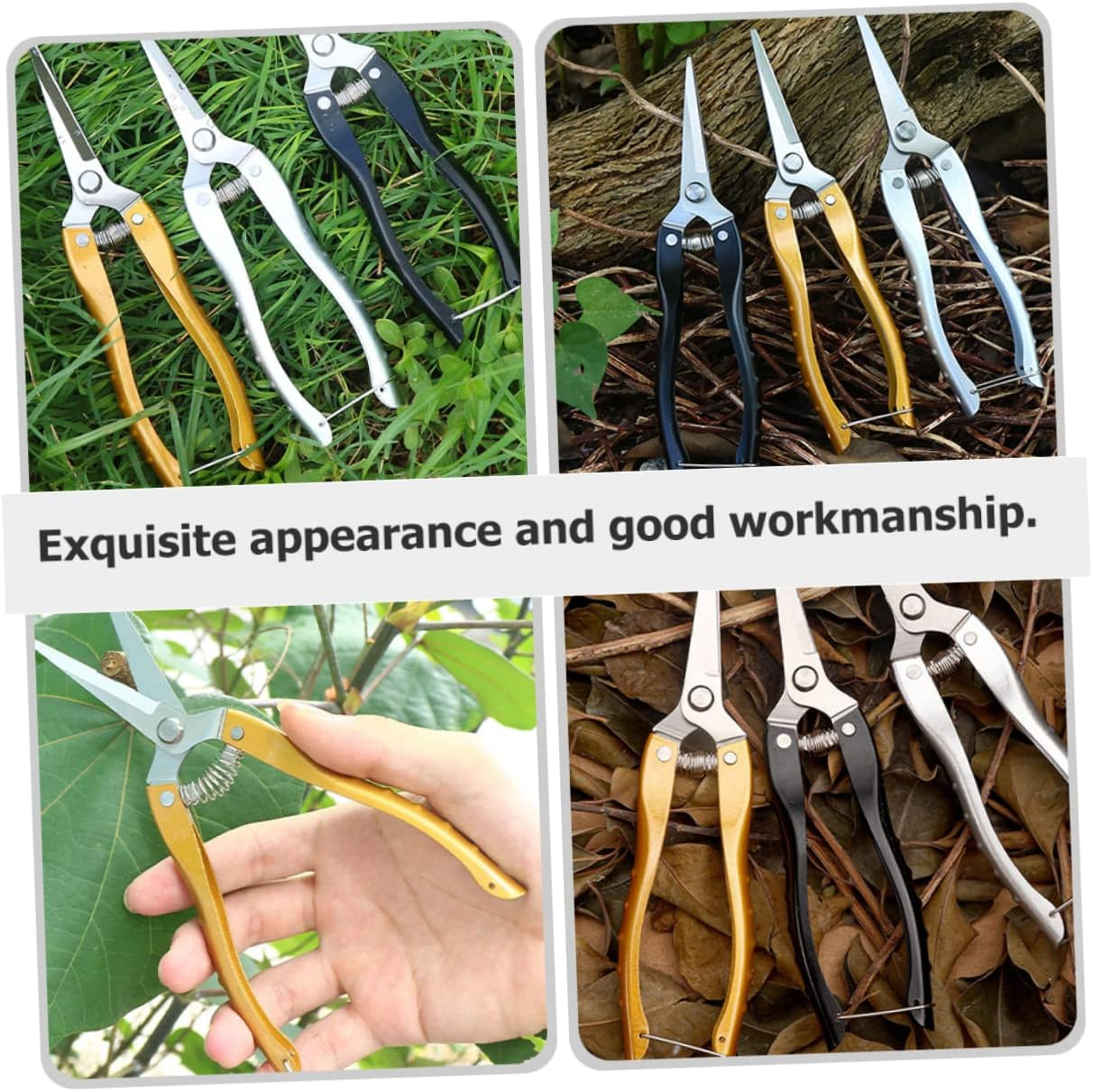 DOITOOL 2Pcs Garden Pruning Scissors Stainless Steel Gardening Scissors for Plant Shears for Garden Shears Pruning and Harvesting image number 3