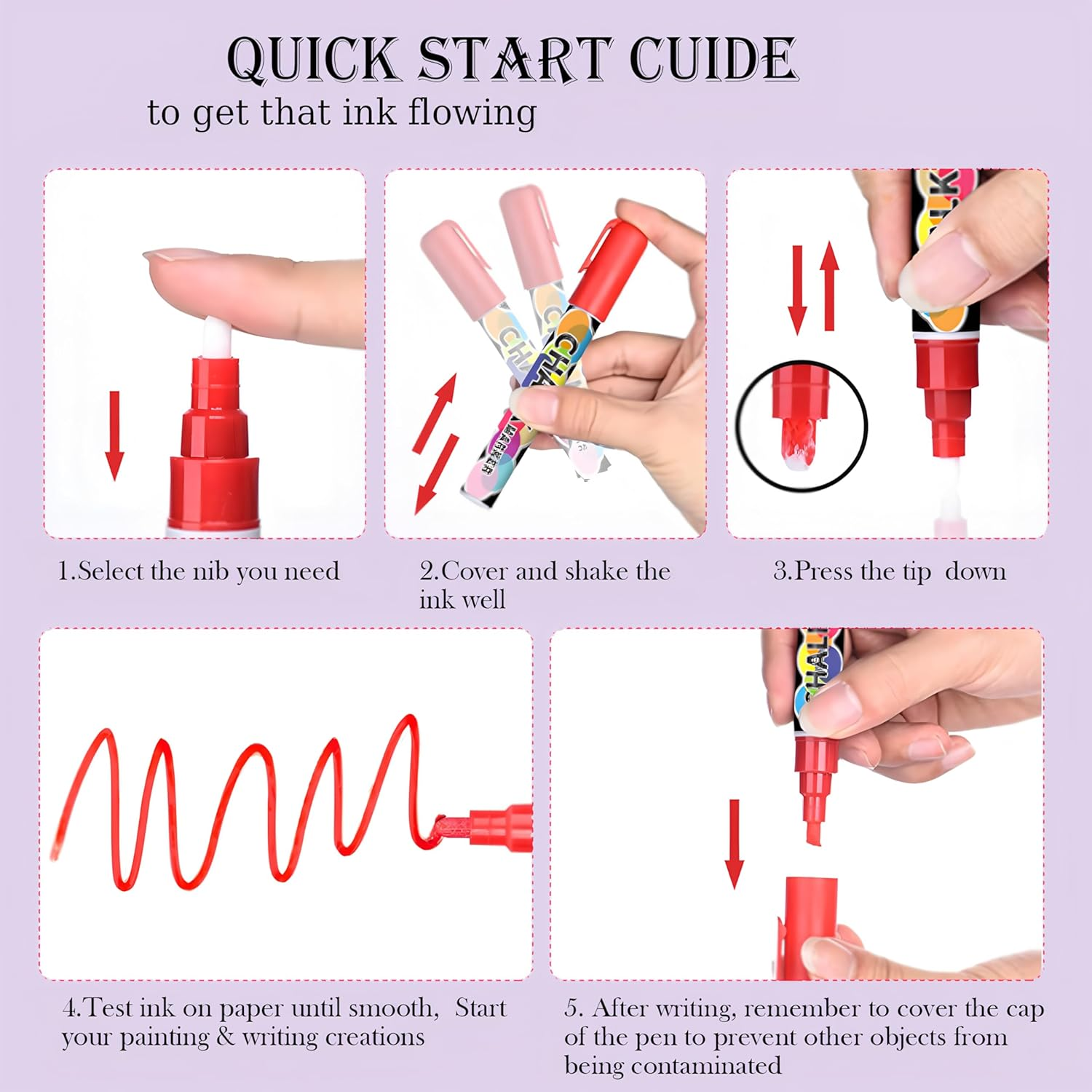 12 Colors Liquid Erasable Chalk Markers Pens - Washable & Wet Erase Neon Makers for Blackboard, Chalkboard Signs, Glass Window, Graduation Celebration School Kids Art for Cars image number 5