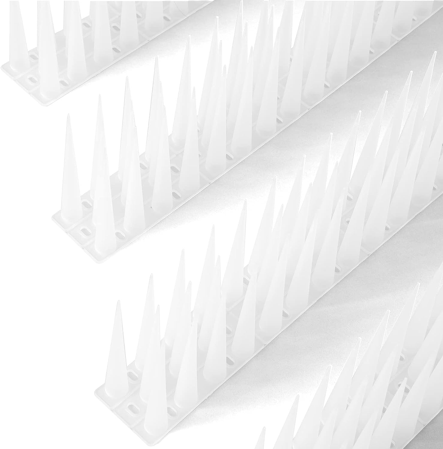 OFFO Bird Spikes Pigeon Outdoor Spikes 10Cm High for Cat Keep Birds Raccoon Woodpecker Away Covers 2.44M(8 Feet), Frosted Clear