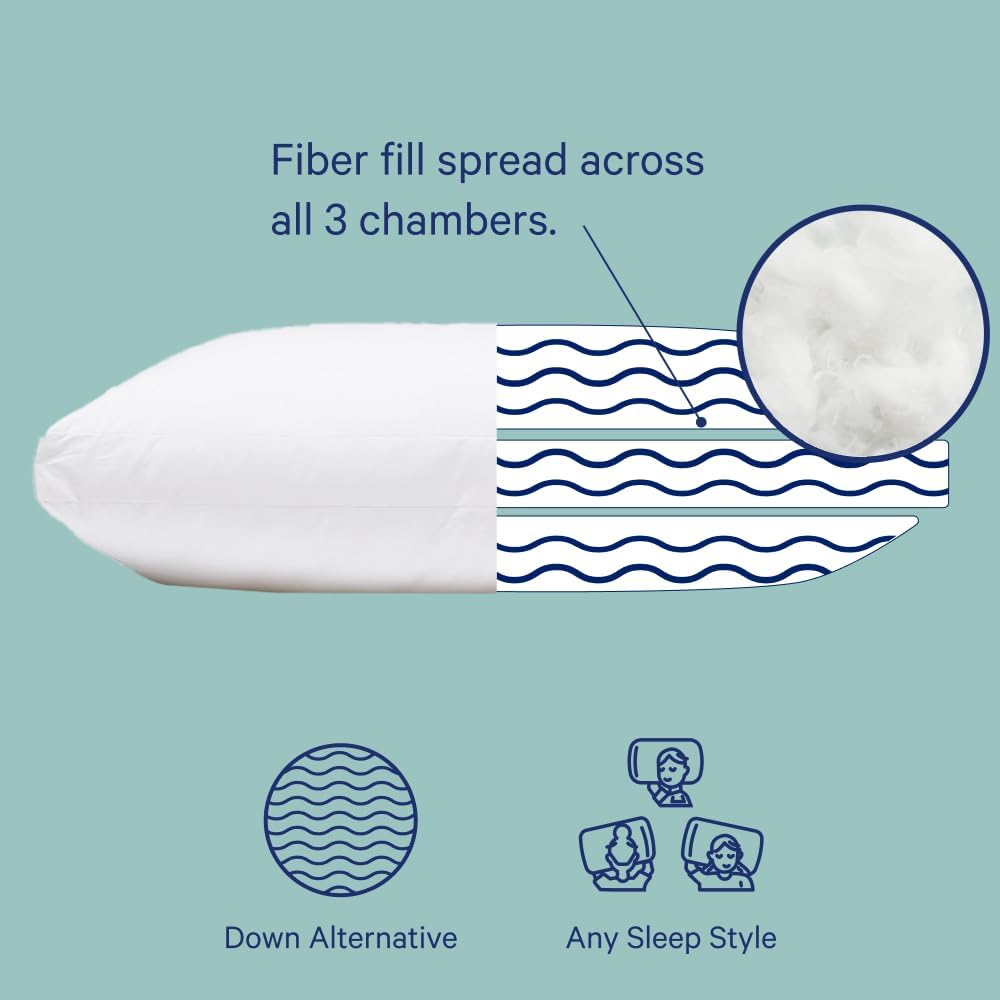 Casper Essential Pillow for Sleeping, Standard, White, Two Pack image number 5