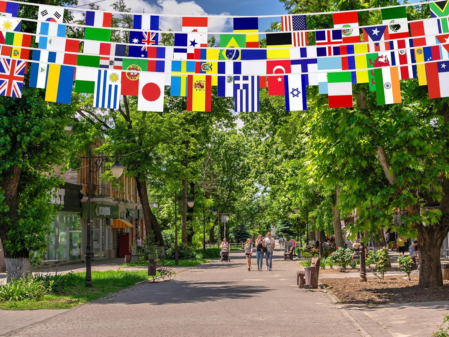 100 Countries International String Flag,World Country Flags Bunting Banner,Small Mini National Bunting Flags Banner Decoration for School, Sports Events, Grand Opening, Party(95Ft) - 200 Countries image number 4