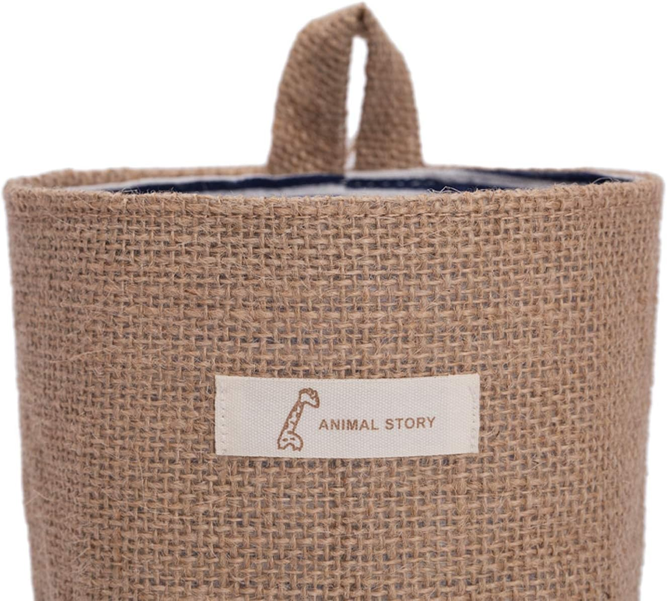 10 Pcs Wall-Hanging Storage Bags Hanging Storage Bags Cotton Linen Storage Basket Foldable Wall-Hanging Basket Family Organizer Box Decorative Bag