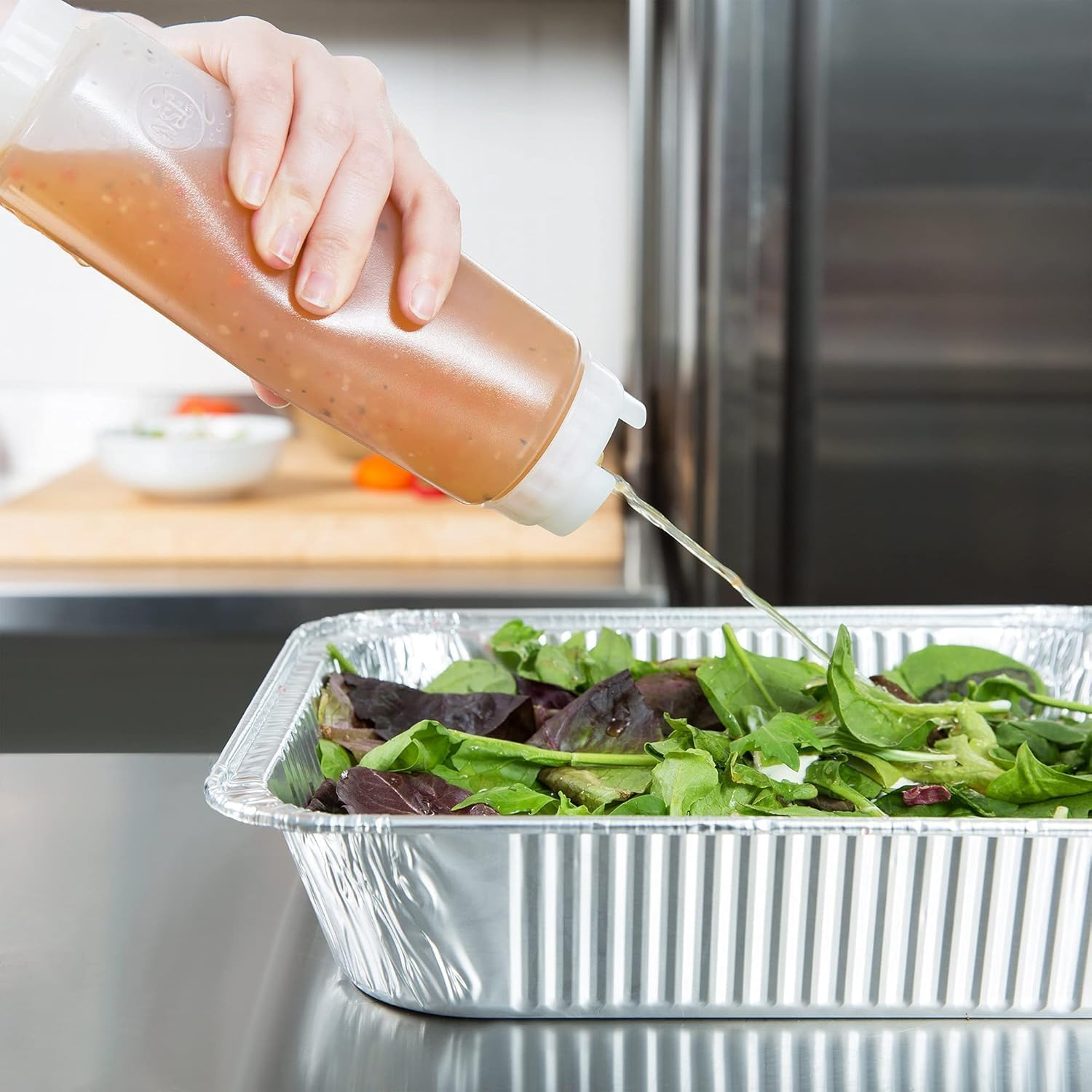 16Oz Inverted Plastic Squeeze Bottles,Condiment Squeeze Bottles for Sauces, Refillable Large Valve Dispenser Ketchup Sour Cream Squeeze Bottles for Restaurants Catering (6 Pcs) image number 2