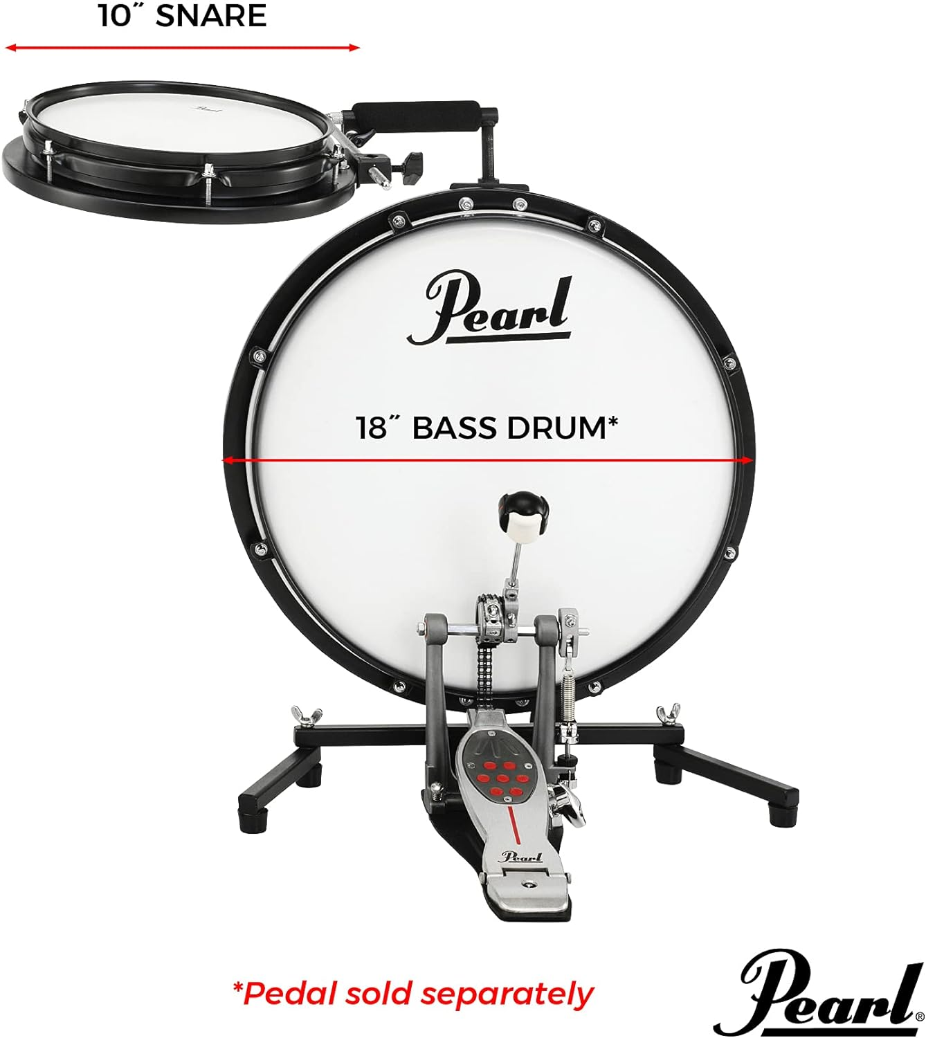 Pearl Compact Traveler 2-Piece Drum Set with Snare Drum (Pctk1810D1) image number 2