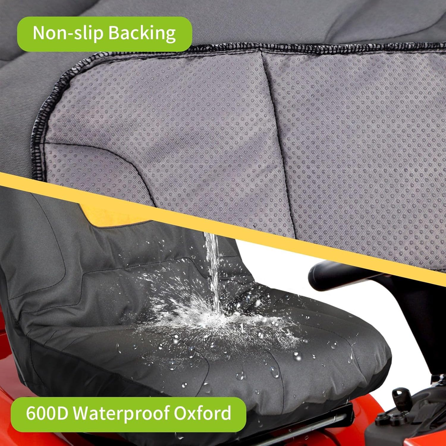 Riding Lawn Mower Seat Cover, Heavy Duty 600D Polyester Oxford Tractor Seat Cover with Padded Cushion Surface, Durable Waterproof Seat Cover Fits Craftsman,Cub Cadet,Kubota Lawn Mower Tractor image number 3