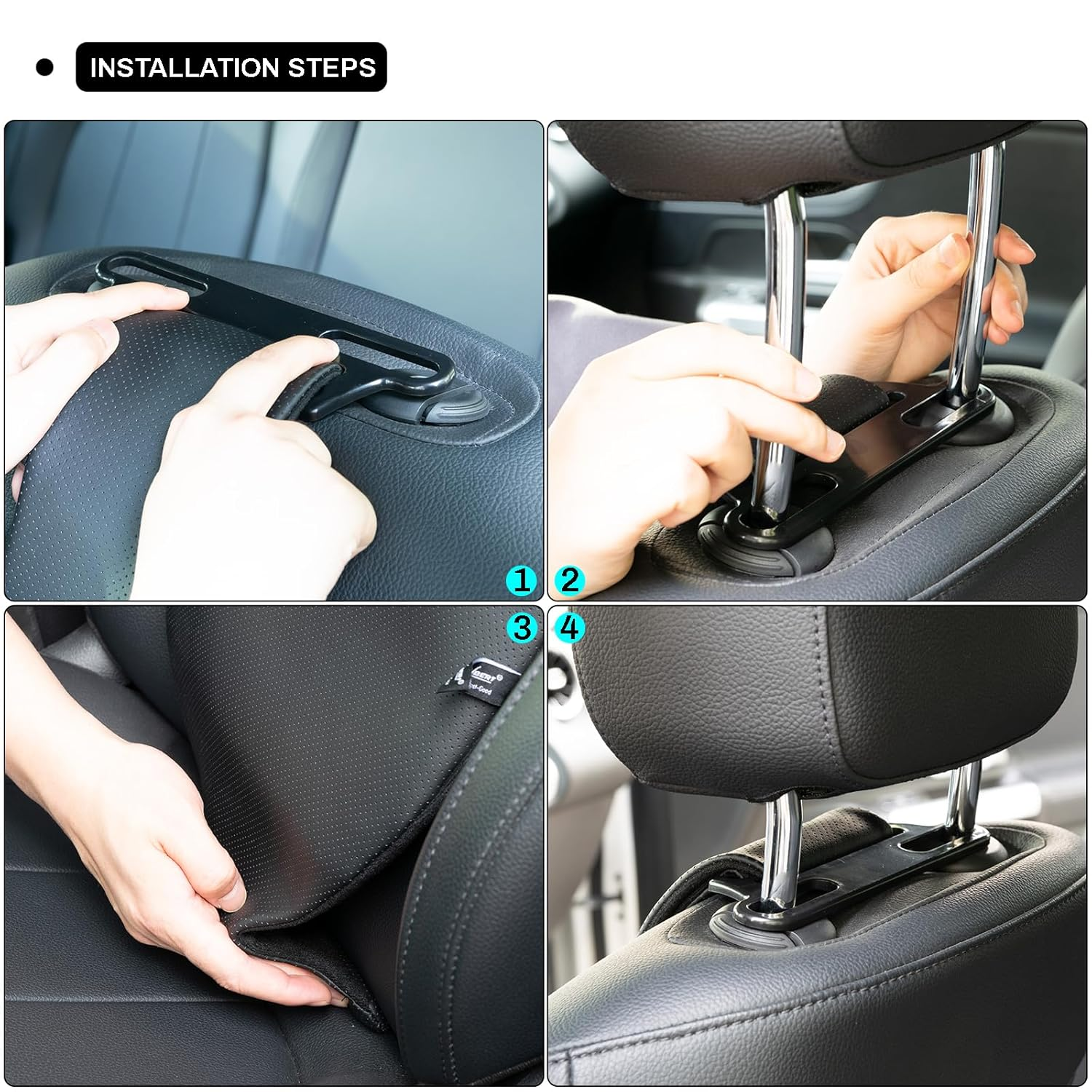 Inflatable Car Lumbar Back Support Cushion,Back Pain Relief Car Seat Lumbar Cushion,Adjustable Air Motion Backrest to Suit Personal Habits and Contours (Black) image number 3