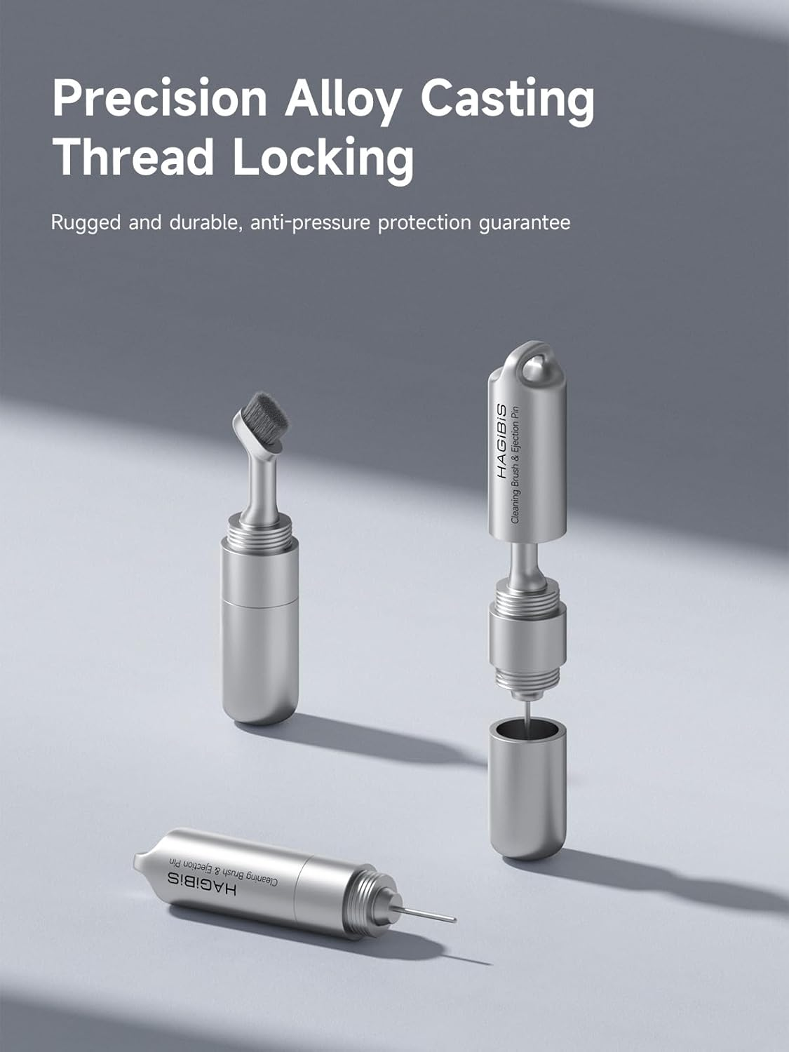 Hagibis SIM Card Tray Removal Tool with Cleaning Brush, 2 in 1 EDC Portable Keychain Eject Pins Reset Needle Opener Cleaning Pen for Iphone Airpods Pro image number 2