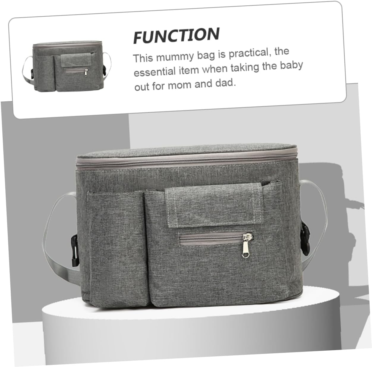 Ibasenice Diaper Bag Container Stroller Bottle Pouch Large Capacity for Organized Travel and Commuting image number 3