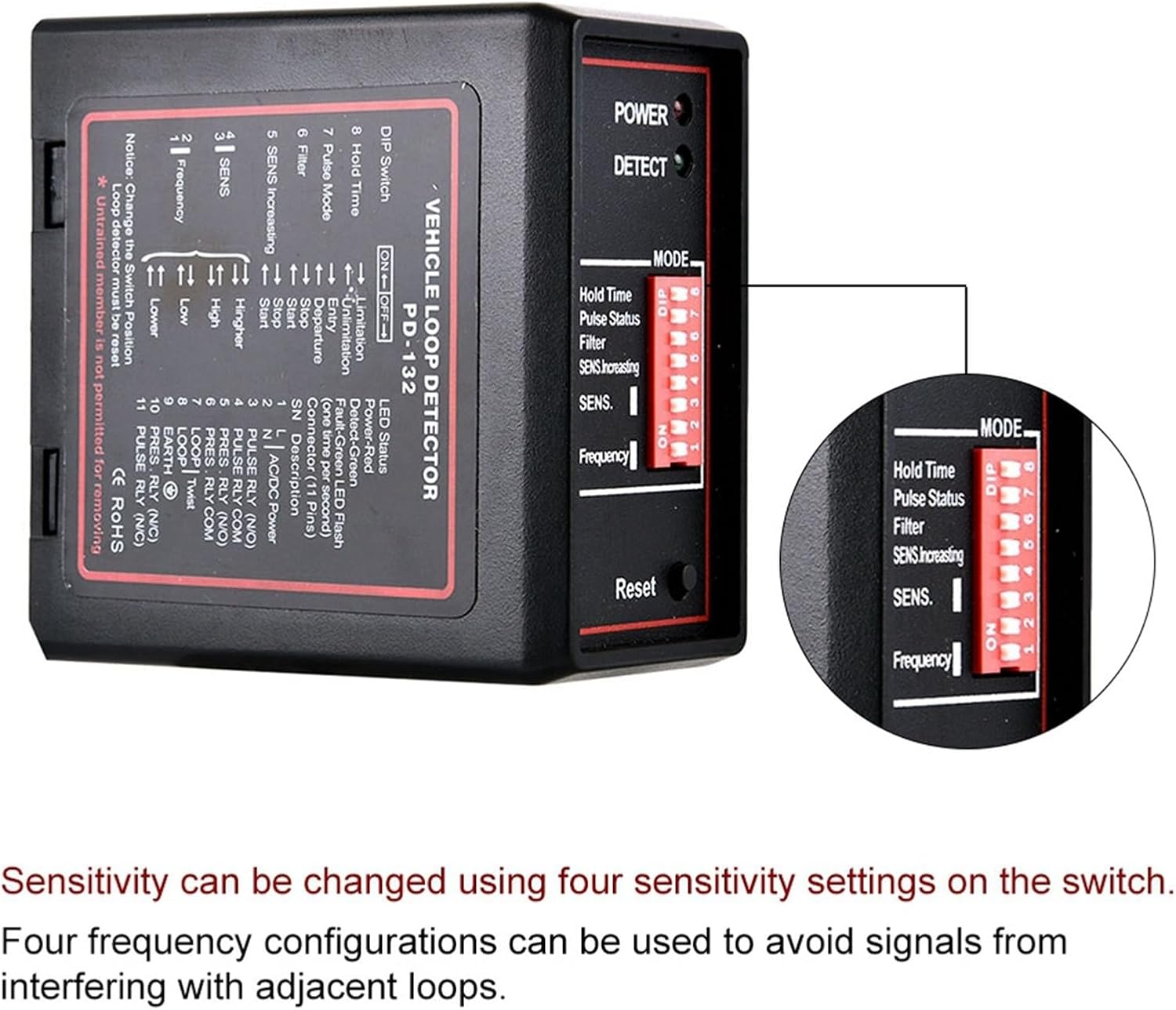 Vehicle Loop Detector, PD132 Double Channel Inductive Sensor, High Accuracy for Car Parking with Loop Rollers image number 1