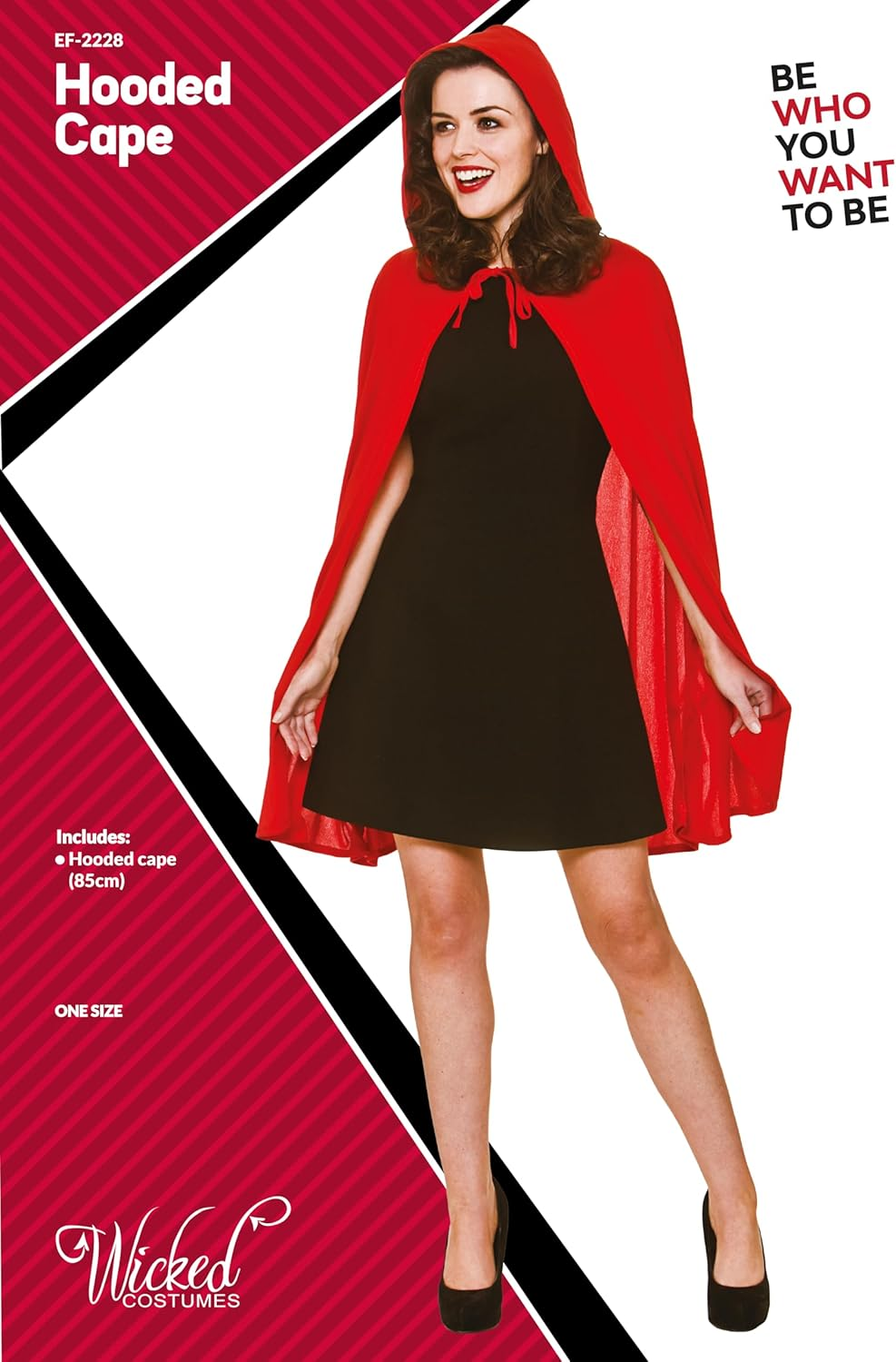 Wicked Costumes Adult Female Red Hooded Cape Fancy Dress image number 2