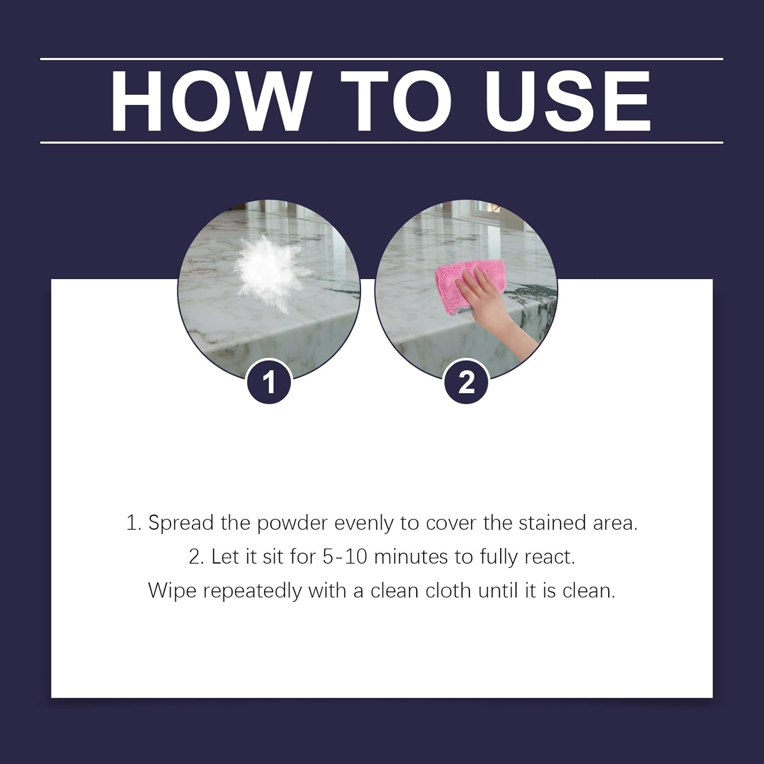 Stone Cleaning Powder, Deep Decontamination, 100G, Fast-Dissolving Stain Remover for Multiple Stone Surfaces image number 6
