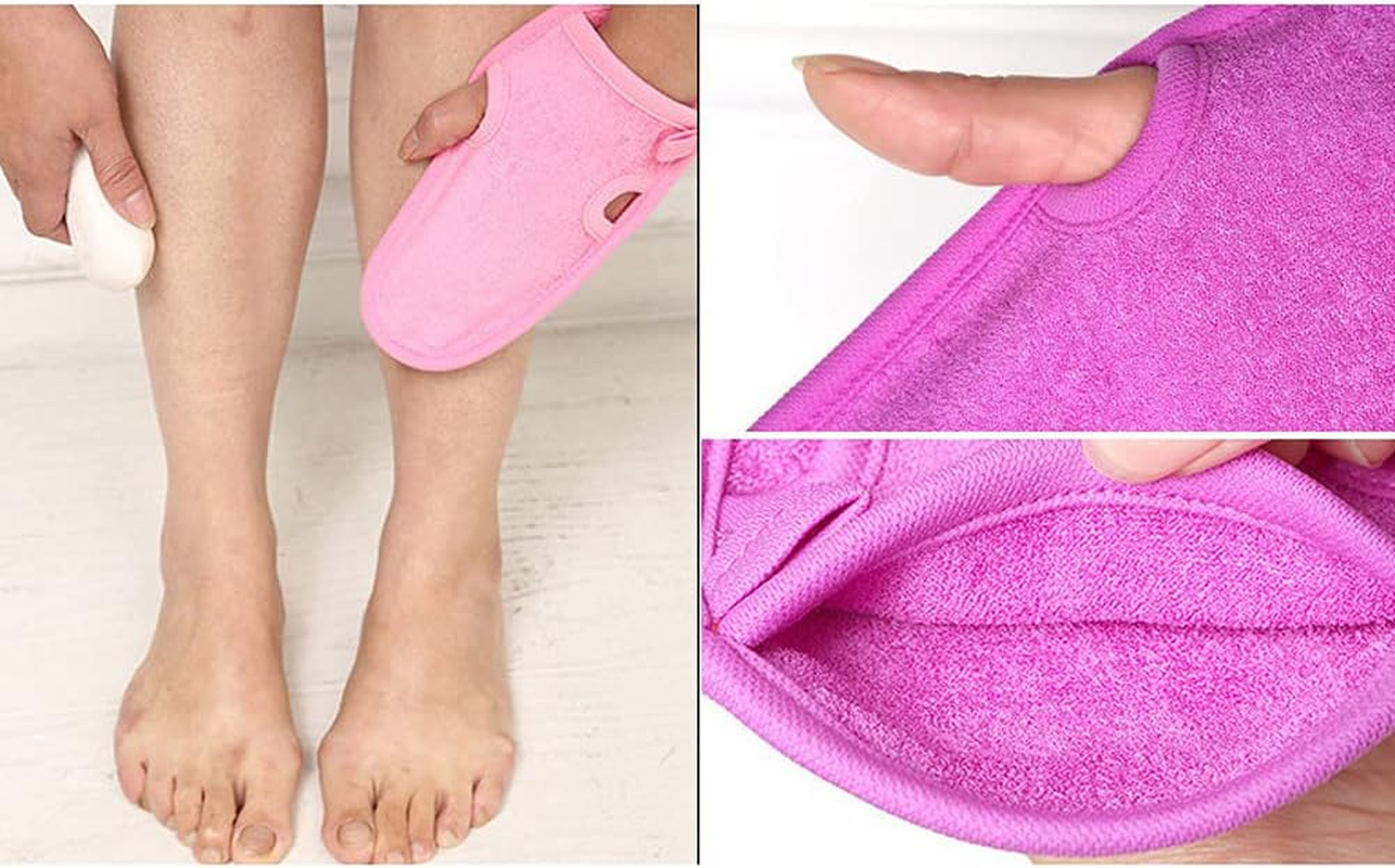 Ericotry 3PCS Bathing Shower Exfoliating Mitts Towel Soft Skin Care Face Body Wash Massage Spa Mittens for Adult and Kids(Color Random)