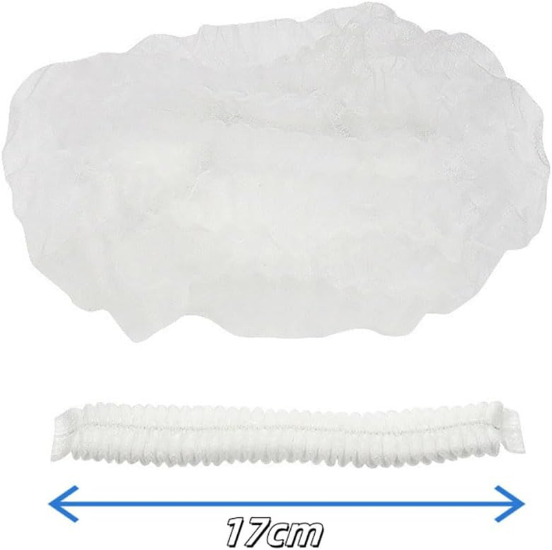 Disposable Hair Net, Elastic Non-Woven Bouffant Caps, Soft and Breathable Head Cover for Shower, Food Service, Kitchen, Hospital 100-Piece image number 4