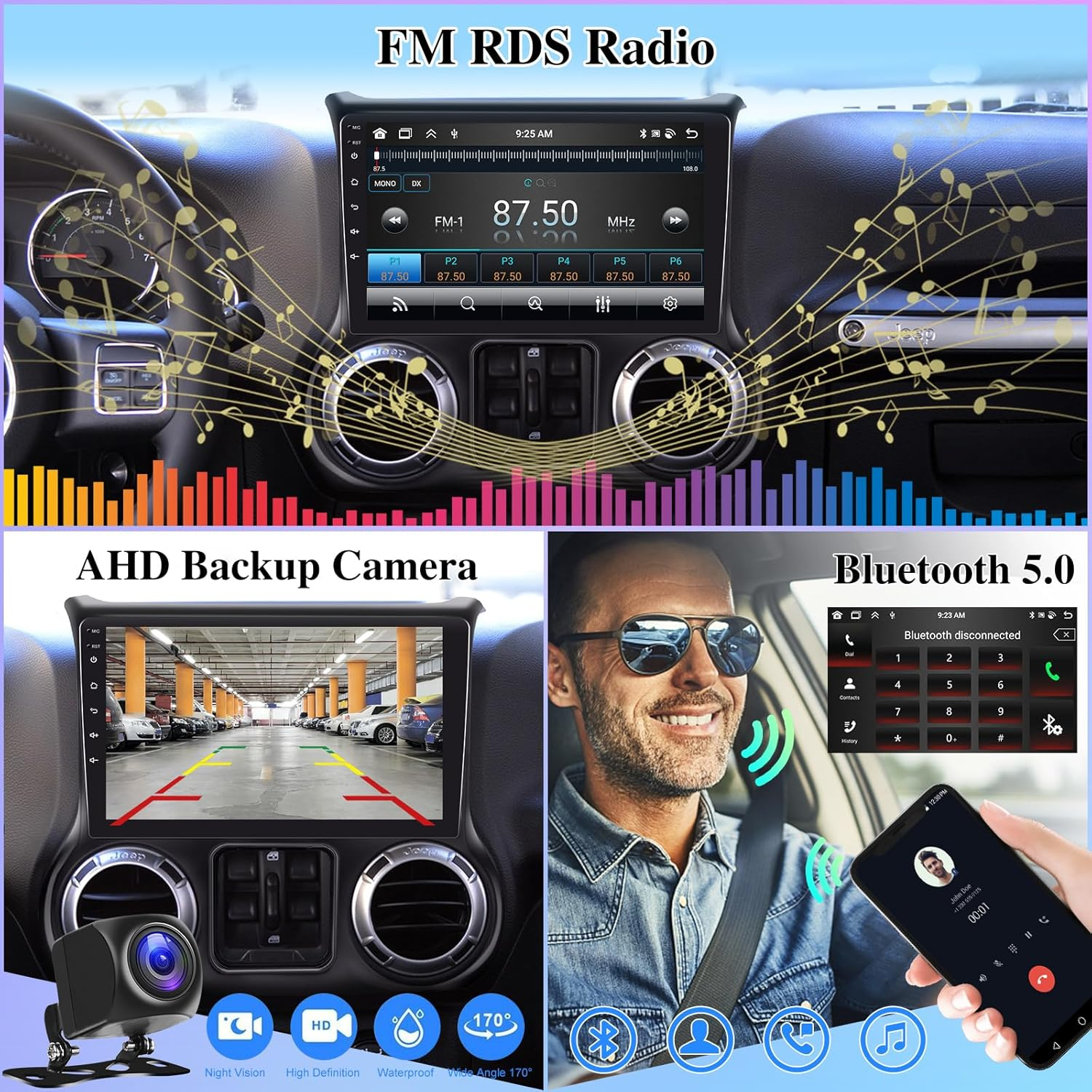 [8 Core 4G+64G] Car Radio for Jeep Wrangler 2011 2012 2013 2014-10.1 Inch Android Touch Screen Car Play Stereo, DSP 32 EQ Audio/Ips Screen/Carplay/Android Auto/Swc/Bt 5.0/Wifi image number 6