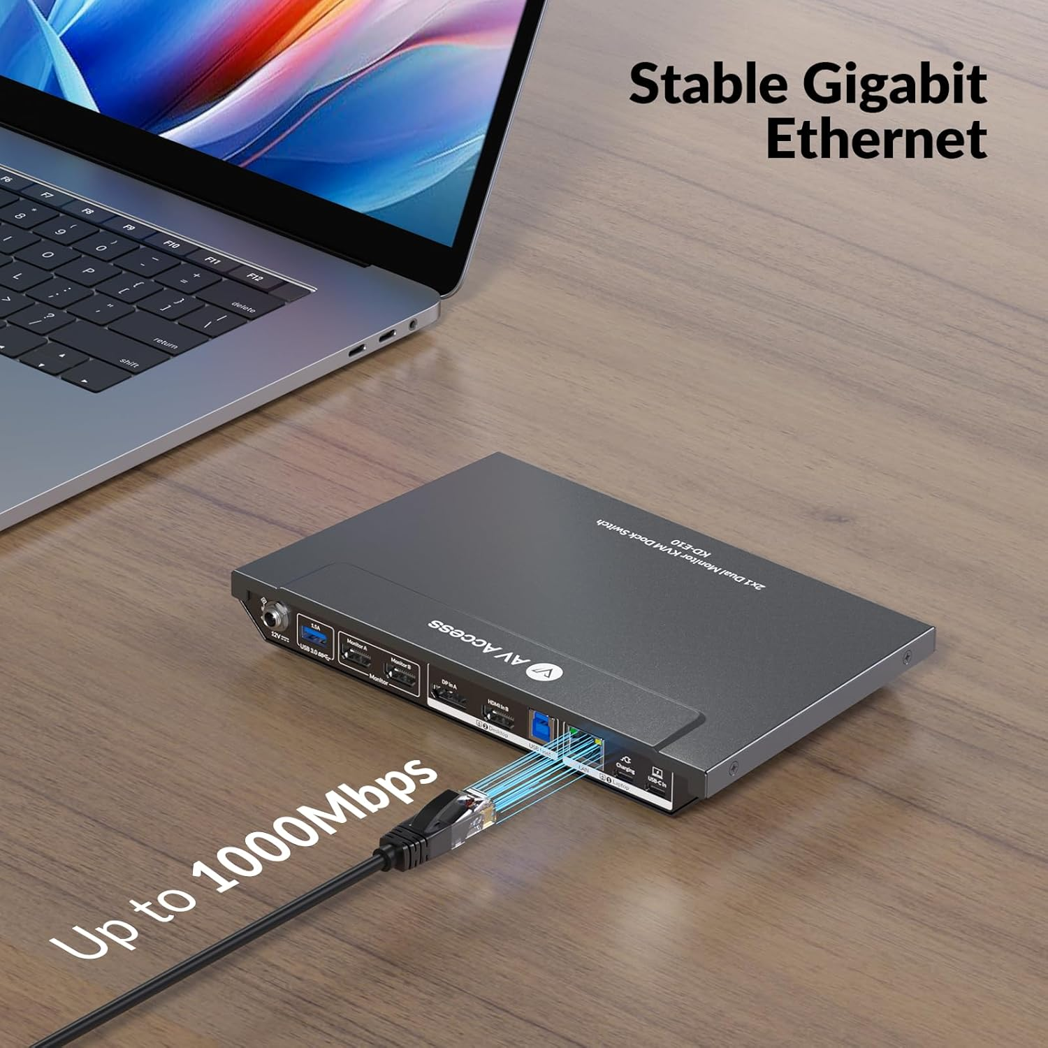 Docking Station (With KVM Switch) for Laptop & Desktop | 100W Charging, 4K@60Hz Dual Monitor HDMI, EDID Support, Fast Switcher for 2 Computers, 1G Ethernet, 3Xusb 3.0, USB-C, SD, 3.5Mm AUX Audio - For 1 Laptop 3 Monitors image number 6