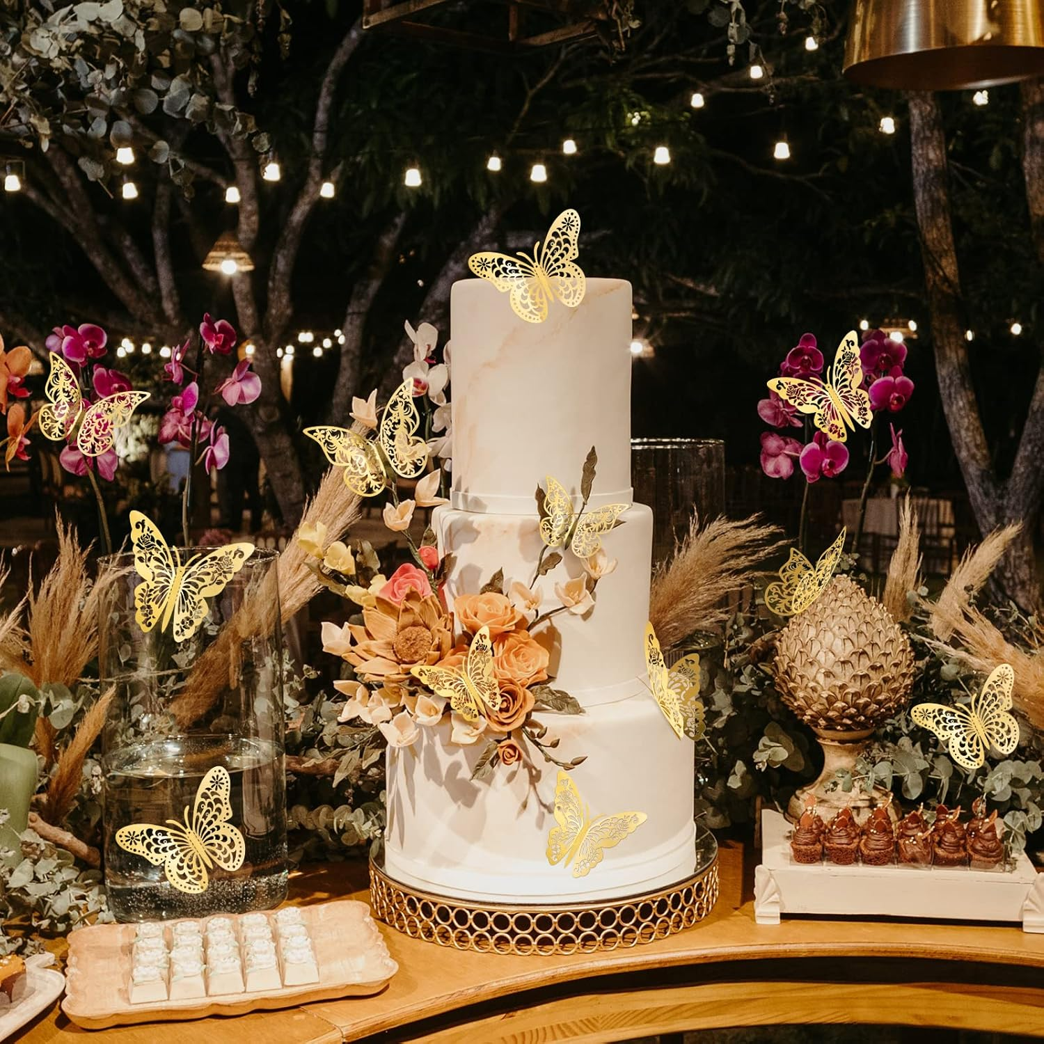 72Pcs 3D Butterfly Wall Decor, Gold Butterfly Decorations 3 Styles 3 Sizes, Butterfly Party Birthday Cake Decorations, Gold Butterfly Wall Stickers for Girls, Kids, Nursery, Wedding Decor image number 4