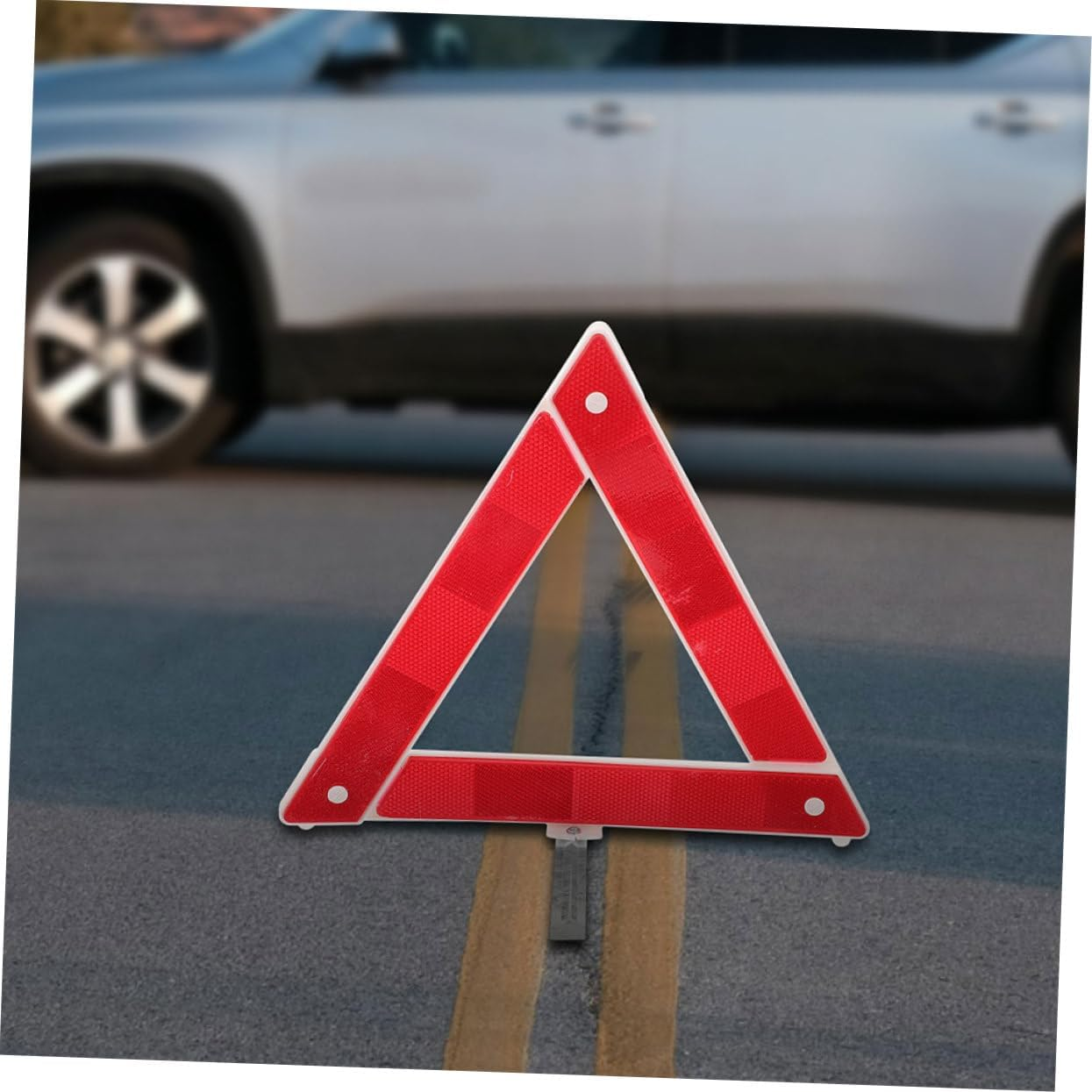 2Pcs Foldable Car Warning Triangle Safety Reflective Sign for Roadside Emergency Use Material High Visibility for Car and Heavy Vehicle image number 1