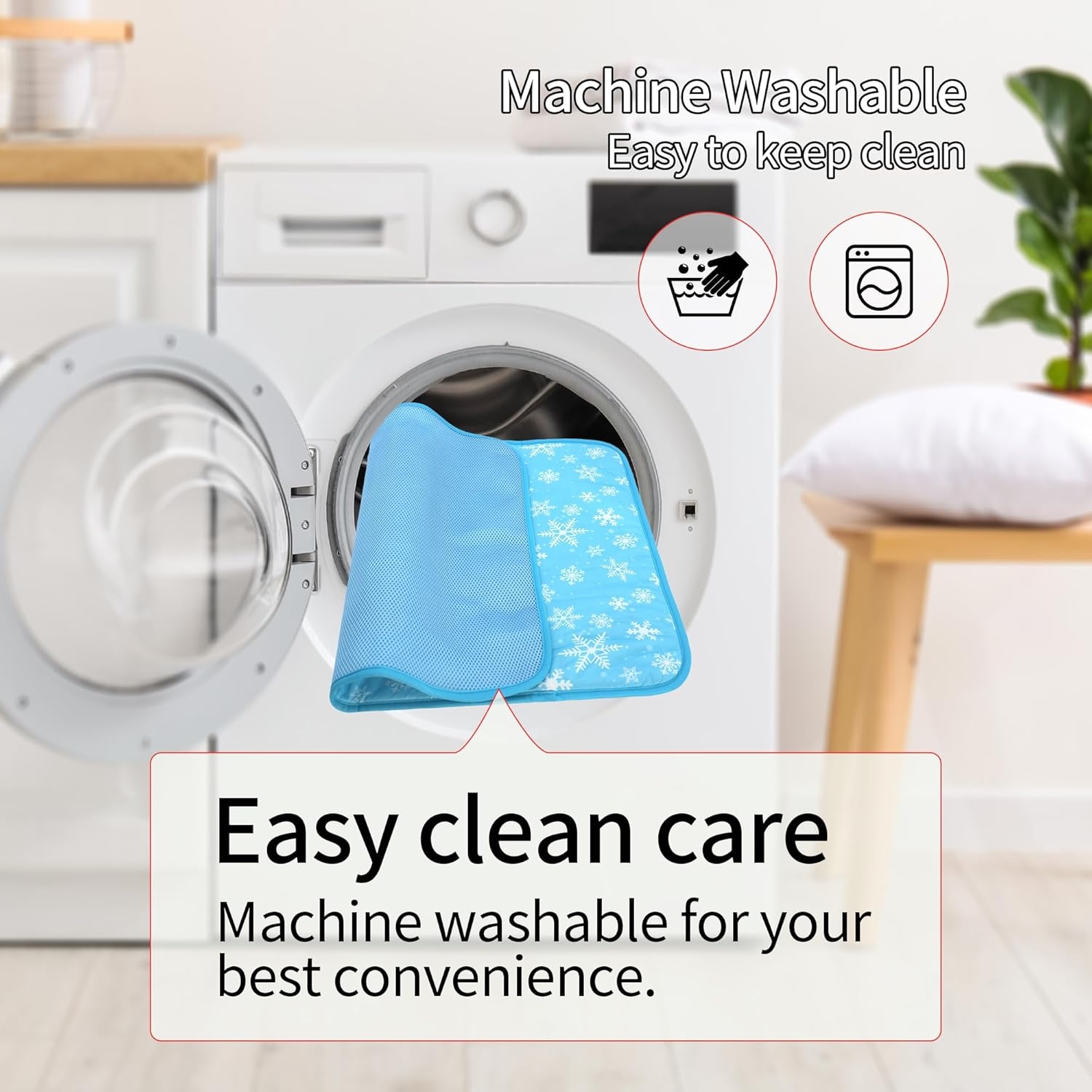 NACOCO Summer Pet Cooling Mat - Cat Dog Cushion Pad Sleeping Cool Snowflake Comfortable Soft for Pets Kids and Adults (Blue Snowflake, L)