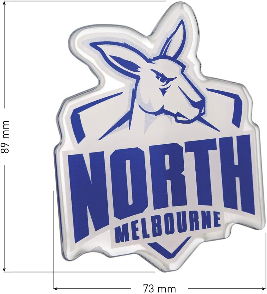 Fan Emblems AFL North Melbourne Kangaroos Lensed Chrome Supporter Logo Decal image number 3