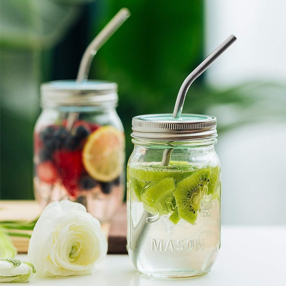 12-Pack Reusable Stainless Steel Metal Straws with Case - Long Drinking Straws for 30 Oz and 20 Oz Tumblers Yeti Dishwasher Safe - 2 Cleaning Brushes Included - Coloured Red image number 3