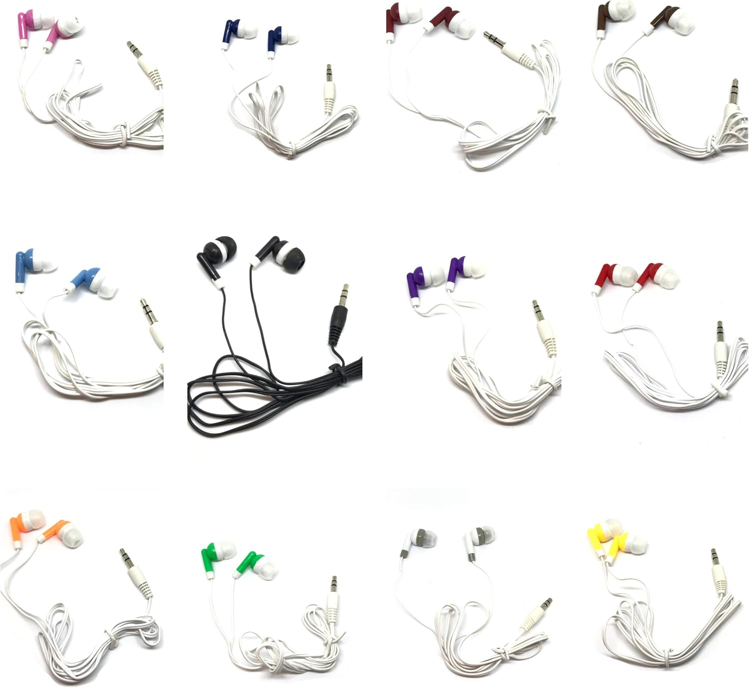 TFD Supplies Wholesale Bulk Earbuds Headphones 100 Pack for Iphone Android MP3 Player - Mixed Colors image number 6