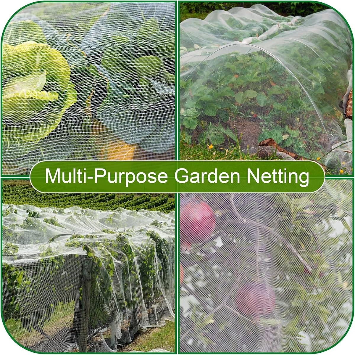 WADY Ultra Fine Garden Netting 8.2X20Ft, Reusable Plant Covers for Vegetables Fruits Flowers, Durable Greenhouse Protection Net, Pest Bird Barrier & Row Covers for Plants, Breathable Crop Screen image number 5