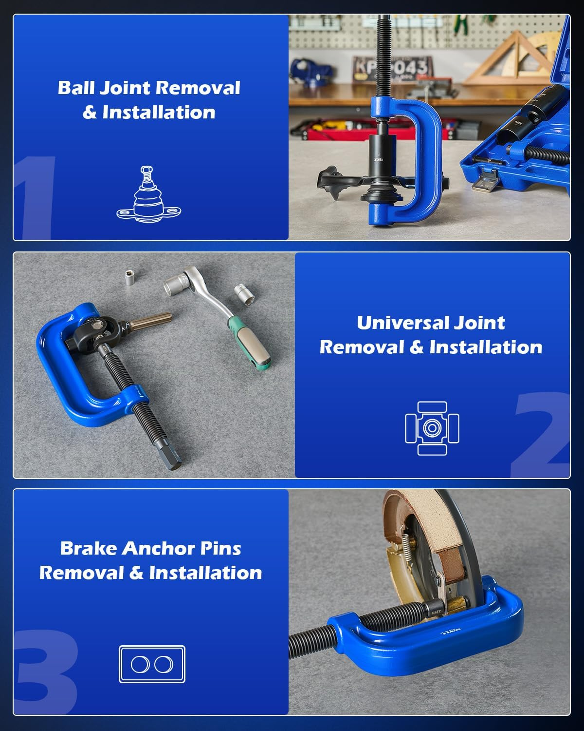 Orion Motor Tech Universal Ball Joint Tool Removal Press Install Service Kit - 21 Pcs