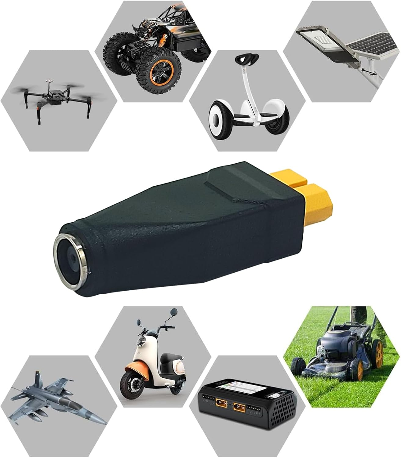 4Pcs New Upgraded XT60 Connector XT60 Female to DC 7909 Female Adapter Connector Extender for RC Car,Fpv Drone,Lipo Battery,Laptop Power Supplies, Etc(Xt60 Female to DC 7909 Female) image number 3