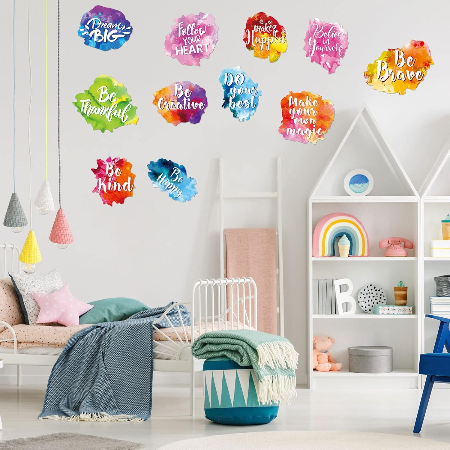 Zonon 6 Pieces Back to School Inspirational Classroom Wall Decal Watercolor Motivational Quote Sticker Colorful Inspirational Sticker for Classroom Home Wall Bedroom Bathroom Kitchen Playroom Decor image number 2