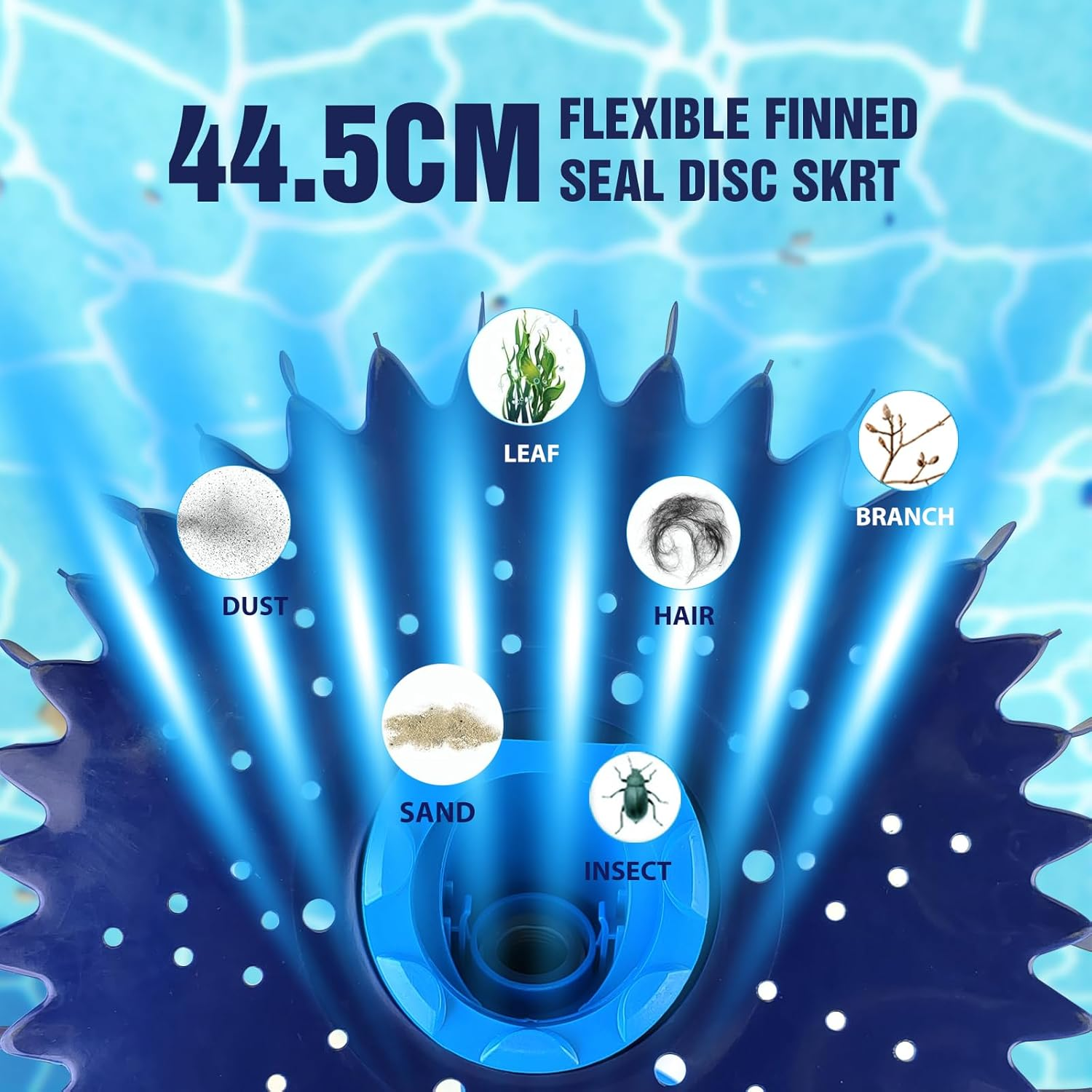 Pool Vacuum Anti-Slip for Inground Pools,Automatic Sweeper Pool Crawler Type Suction Cleaner with 10M Hoses, Silence Working with Super Diaphragm into Pool Stomach 1808 image number 4