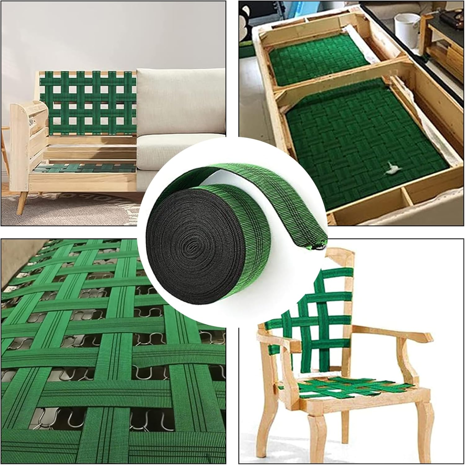 Elastic Belt 2" Wide Replacement Webbing for Furniture - Durable Elastic Latex Band for Chair & Couch Repair, Stretchy Spring Alternative, DIY Kit for Upholstery Projects (10M/32Ft)