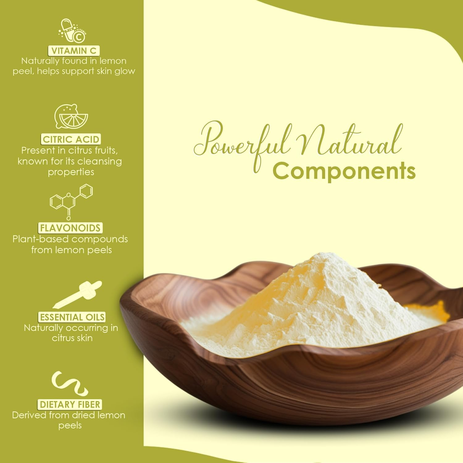 Lemon Peel Powder by Mi Nature | Skincare| Detox|227G(8 Oz) (0.5 Lb) | 100% Natural image number 3