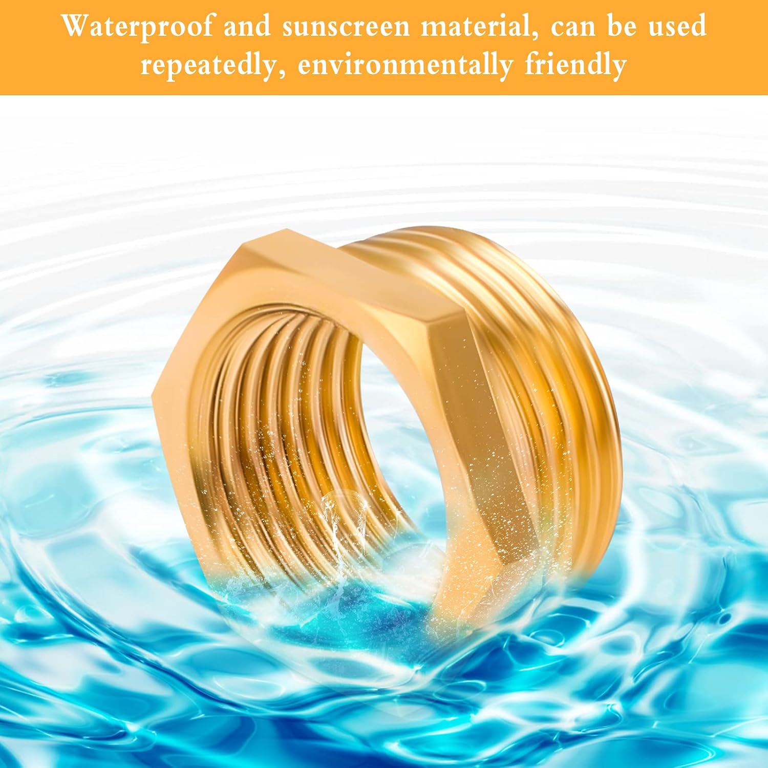 4 Pieces Reducer Adapter, Brass Thread Adapter Hex Water Pipe Reducer Fittings 1/2 Female to 3/4 Male Adapter for Hose Connector image number 1