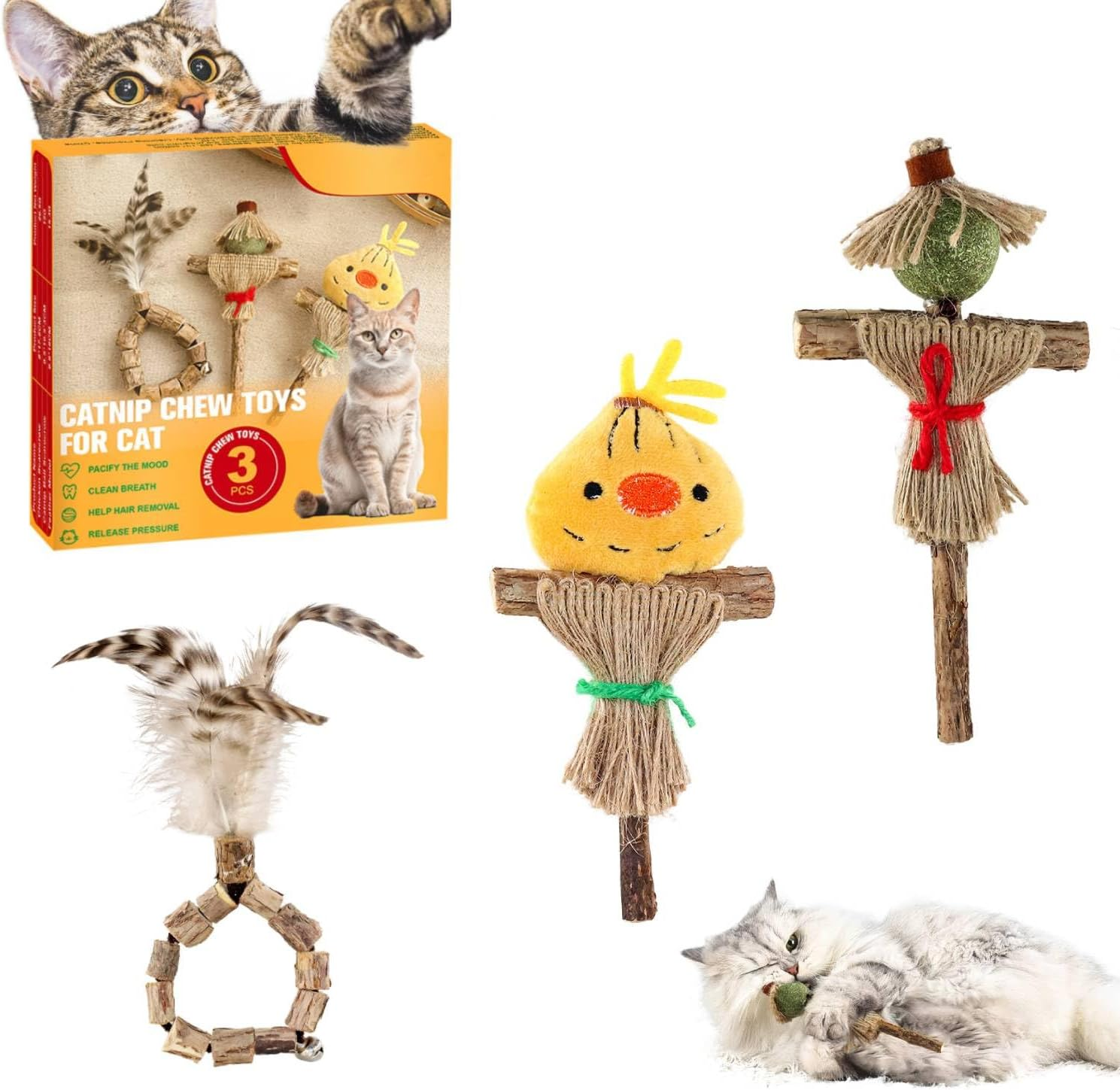 Catnip Toys, Cat Toy for Indoor Cats, Cat Nip Snack for Teeth Cleaning, Cat Fish Toys for Chew Treats