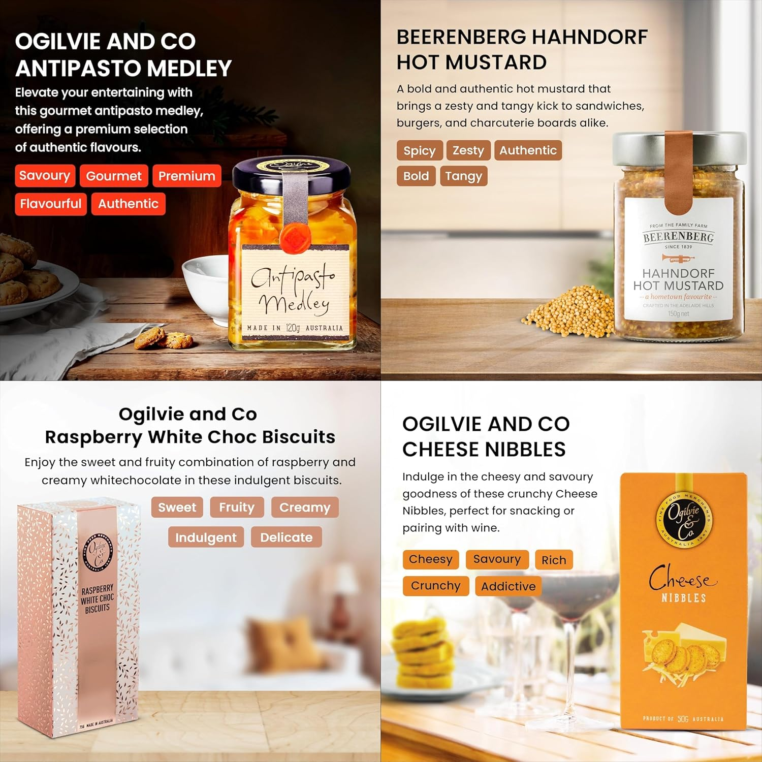 Gourmet Gift Hamper, Quality Wine and Snack Hamper, Perfect for Birthday Gift or Thank You Gift, Includes Chardonnay, Olives, Mustard, and Biscuits image number 2