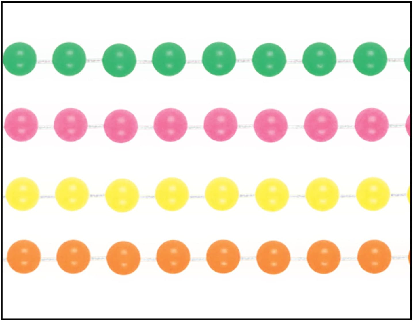 Beistle 53524 Neon Party Beads, 24 Piece, 33", Green/Pink/Yellow/Orange image number 2
