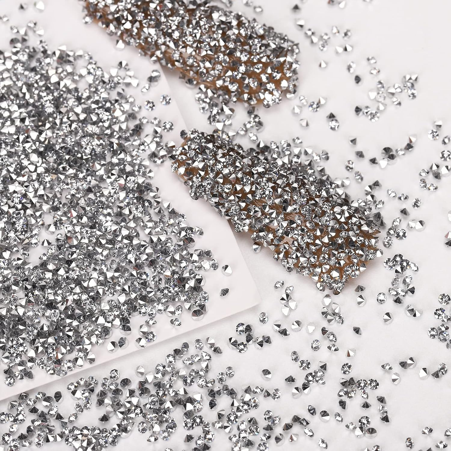 8000Pcs 1.2Mm Glass Silver Nail Art Rhinestones-Pixie Dust Nail Crystals Small Gems Stones-Micro Nail Glitter Beads Tiny Jewels Jewelry-Mini Rhinestone Little Diamonds for Acrylic Nails Charms Crafts - Hematite image number 3