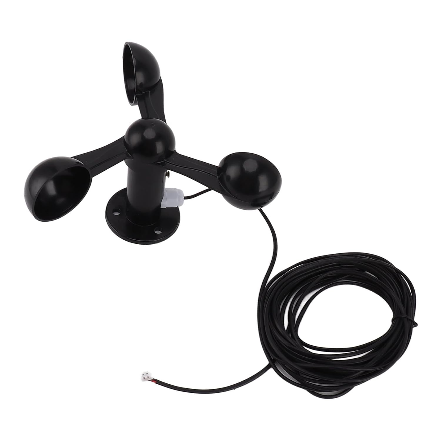 Anemometer Sensor, Anemometer Cup with 8M Waterproof Cable, Interference Resistant 3-Cup Wind Detector for Outdoor Use 0-3.8V (4Cm Mounting Hole) image number 3