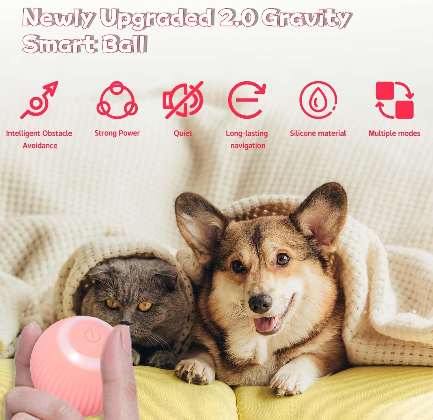 2 in 1 Interactive Simulated Hunting Cat Toys, Cat Tunnel Toys, Electronic Concealed Motion Cat Toys, Cat Mats with Smart Rolling Balls image number 6