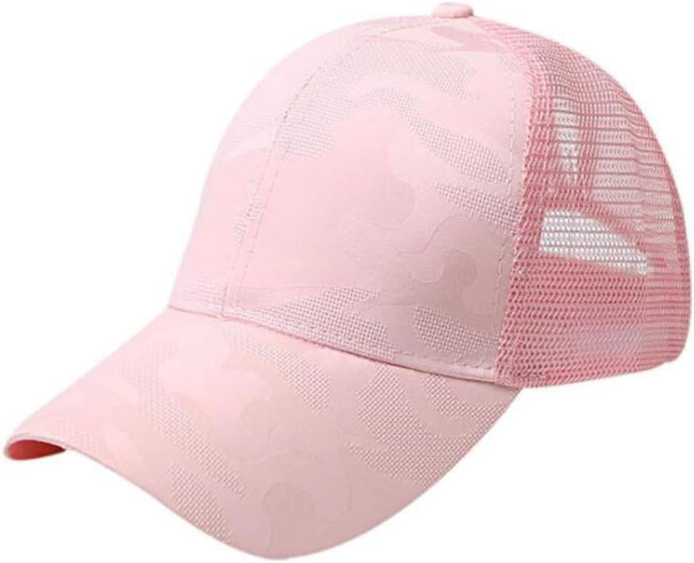 Yizhichu19900502 Womens Messy High Bun Ponytail Camouflage Baseball Cap Adjustable Trucker Hat