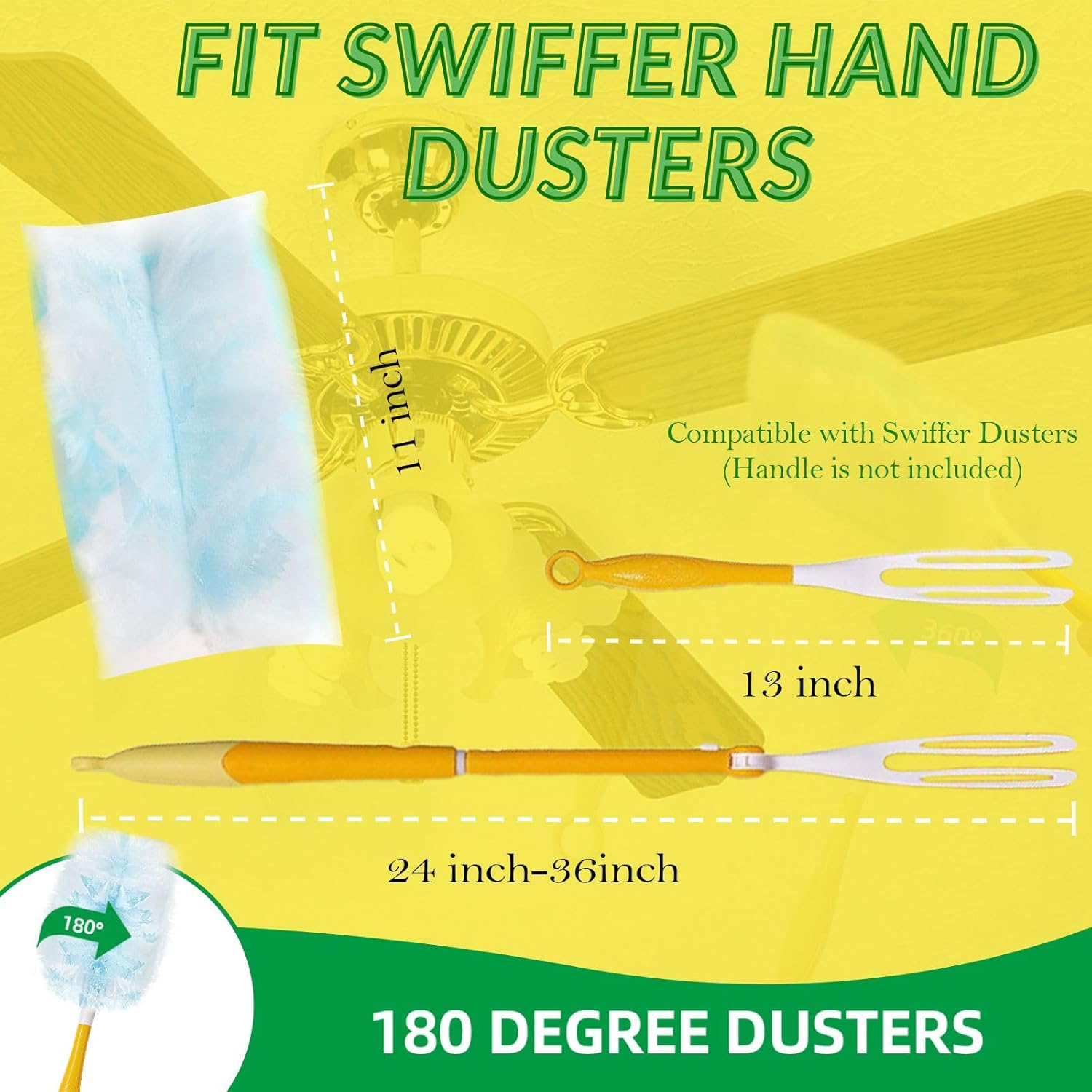 Duster Refills,Static Dust Removal Brush Disposable Replacement Head Compatible with Swiffer Duster Refills for Electronics, Furniture, Blinds, Ceiling Fans (Blue, 30 PCS) image number 5