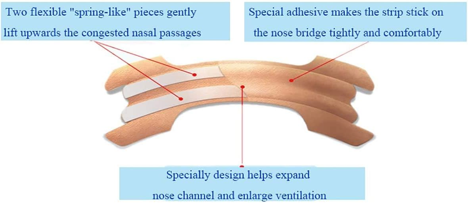 Breathe Better Large Nasal Strips Stop Snoring Aids Breath Help Easy Right anti Snore Nose Strip (370) image number 2