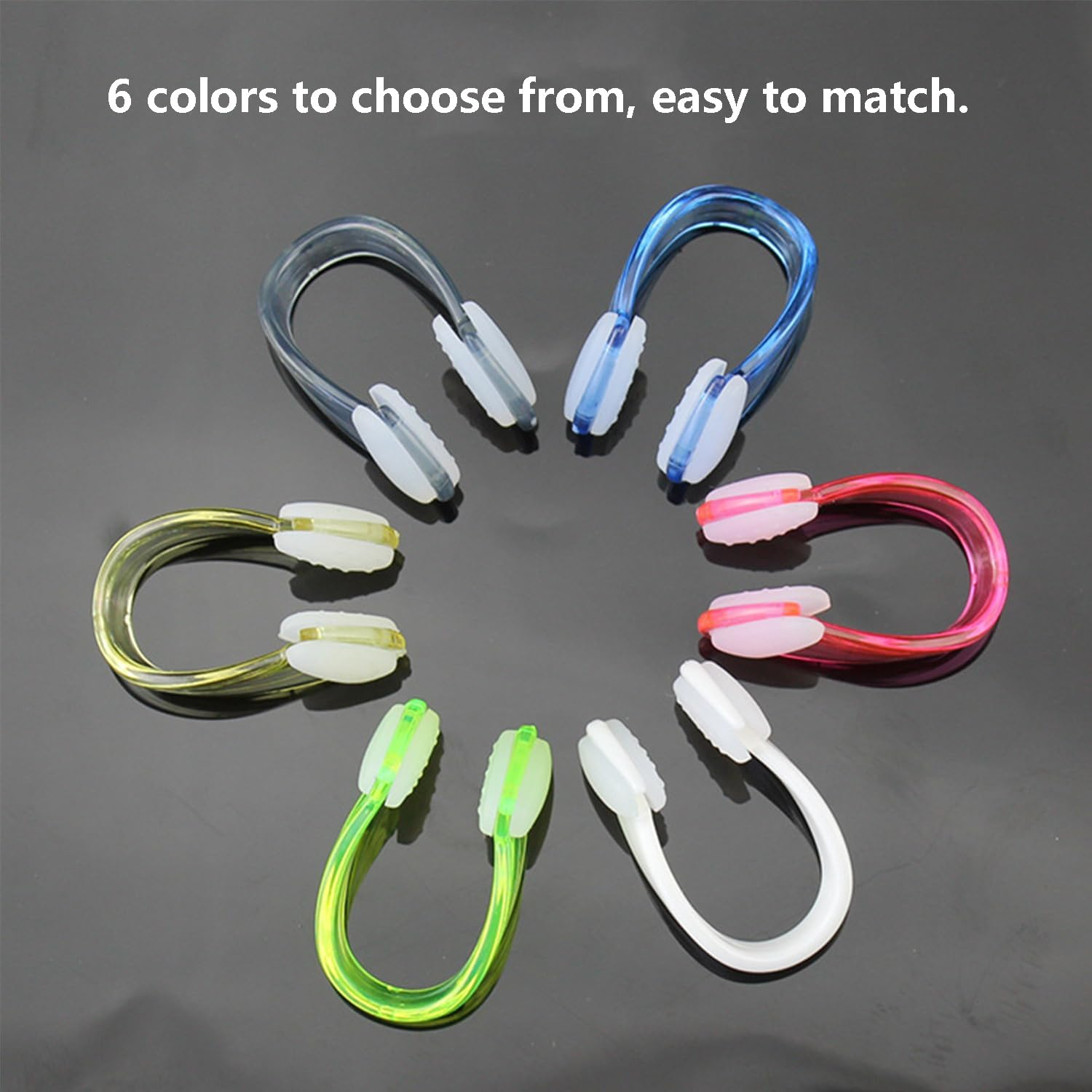 Taicols Waterproof Silica Gel Swimming Nose Clip, 6 Pcs Unisex Swim Competition Nose Clips, Training Nose Plugs, Waterproof Swimming Nose Plugs, Swimming Reusable Nose Protector, Silicone Nose Plugs image number 1