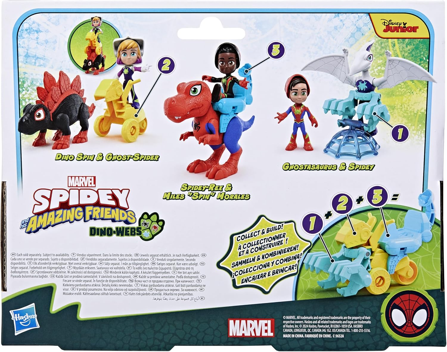 Marvel Spidey and His Amazing Friends Dino-Webs Ghostasaurus & Spidey 4-Inch-Scale (10Cm) Spider-Man Action Figure Set, Toys for Kids Ages 3 and Up image number 3