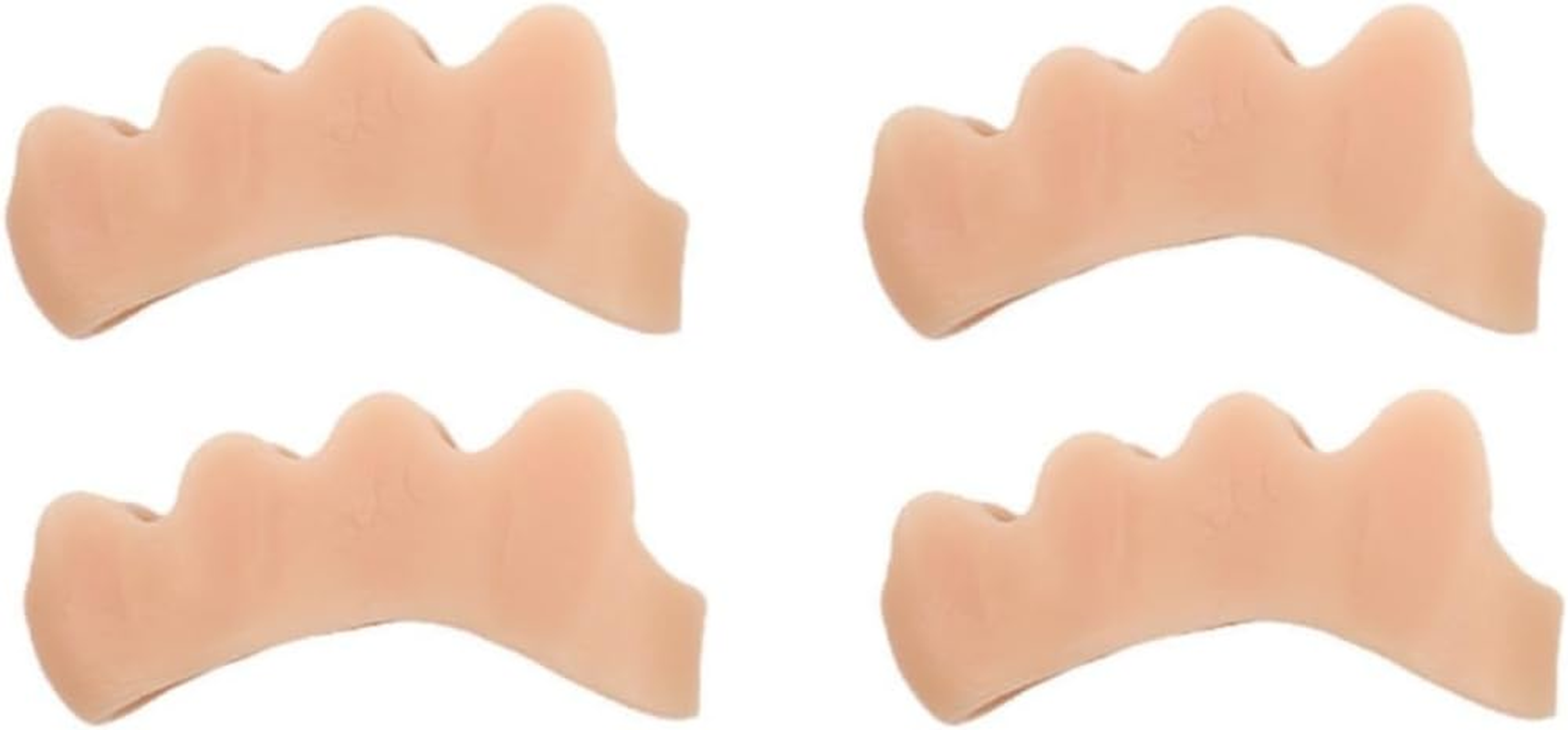 Linjhokbs 2 Pairs Toe Spacers，Correct Bunions and Restore Toes to Their Original Shape/Bunion Corrector Toe Spacer Toe Straightener Toe Stretcher Big Toe Correctors for Women and Men，Skin-Color image number 4