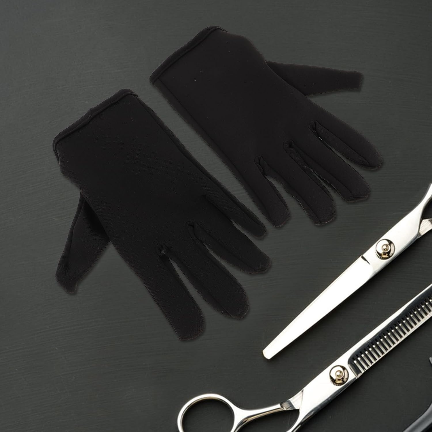 COSMEVIVI 1 Pair Hair Styling Gloves: Heat Resistant Full Finger Barber Gloves Reusable Curling Wand Heat Protector for Hair Stylist Supplies image number 5