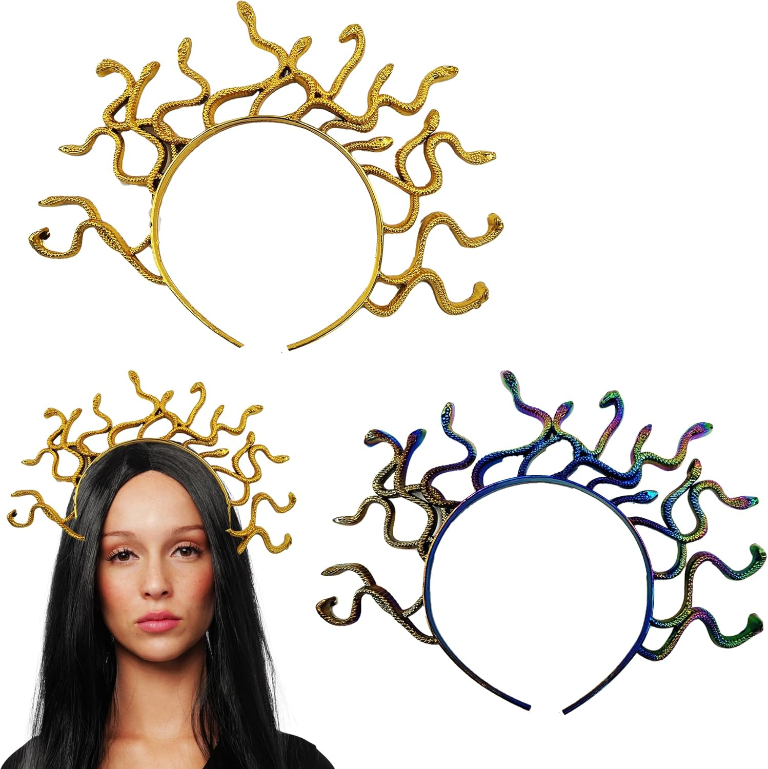 Snake Jellyfish Tiara Greek Jellyfish Snake Head Band Jellyfish Tiara Snake Jellyfish Tiara for Women and Girls image number 1