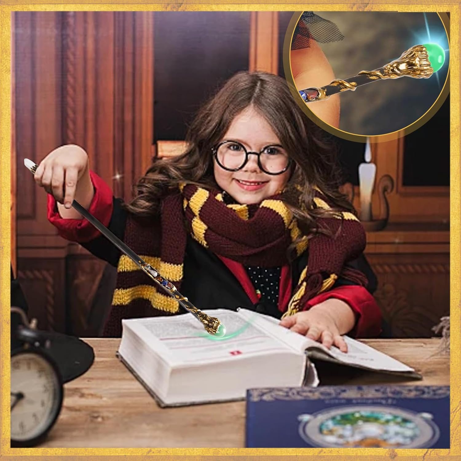 Fine Handcrafted Crystal Magic Wand with Green Aventurine and White Crystal Gemstones - Cosplay Magic Wand for Witches and Wizards - B image number 6