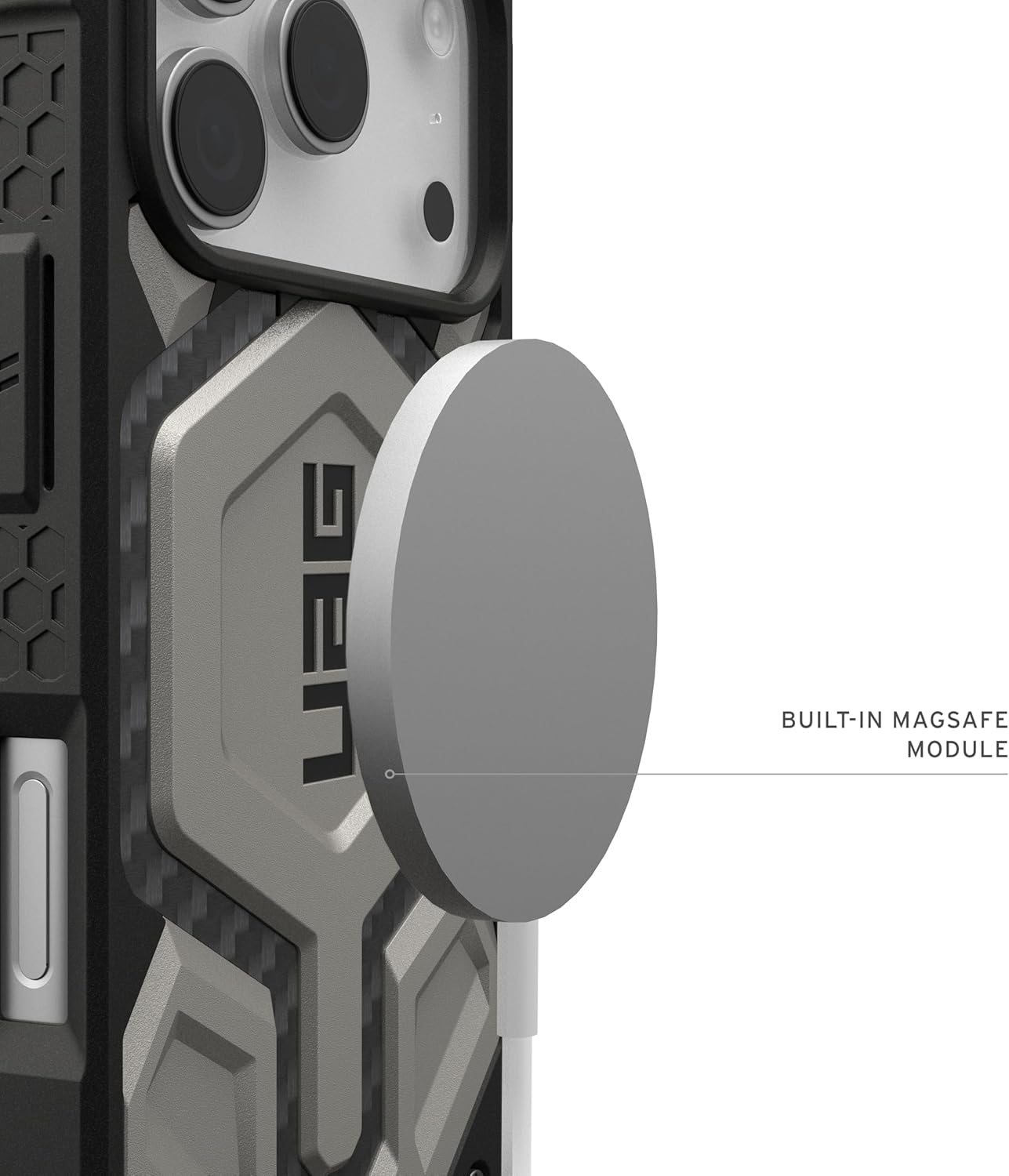 Urban Armor Gear UAG Monarch Pro Rugged Phone Case Iphone 17 Pro - Titanium, Phone Case Cover Magsafe Compatible, Apple Iphone Protector